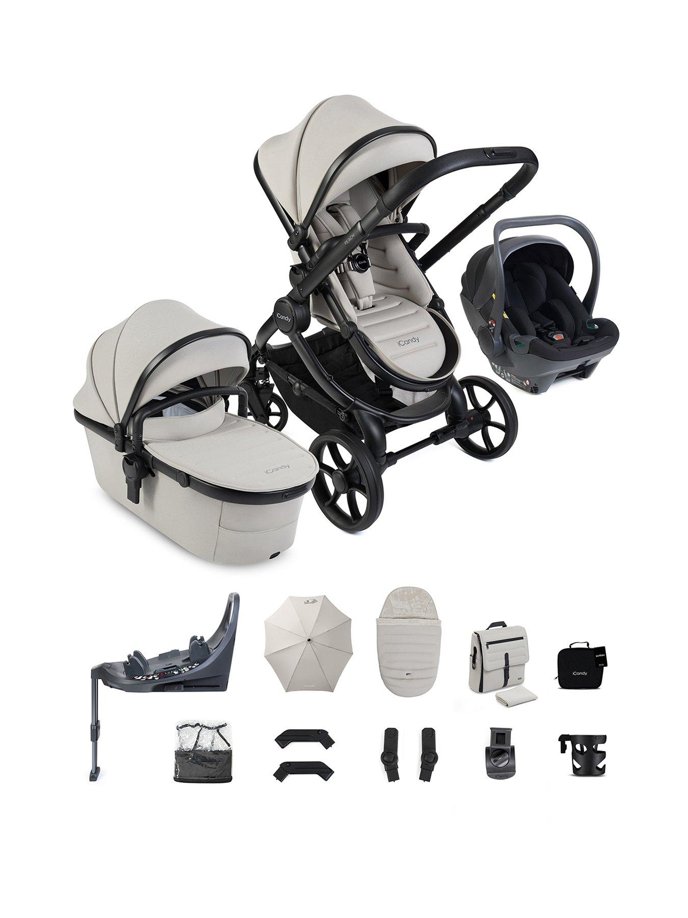 Image 1 of 8 of iCandy Peach 8 Travel System with Black Cocoon 360 - Taupe