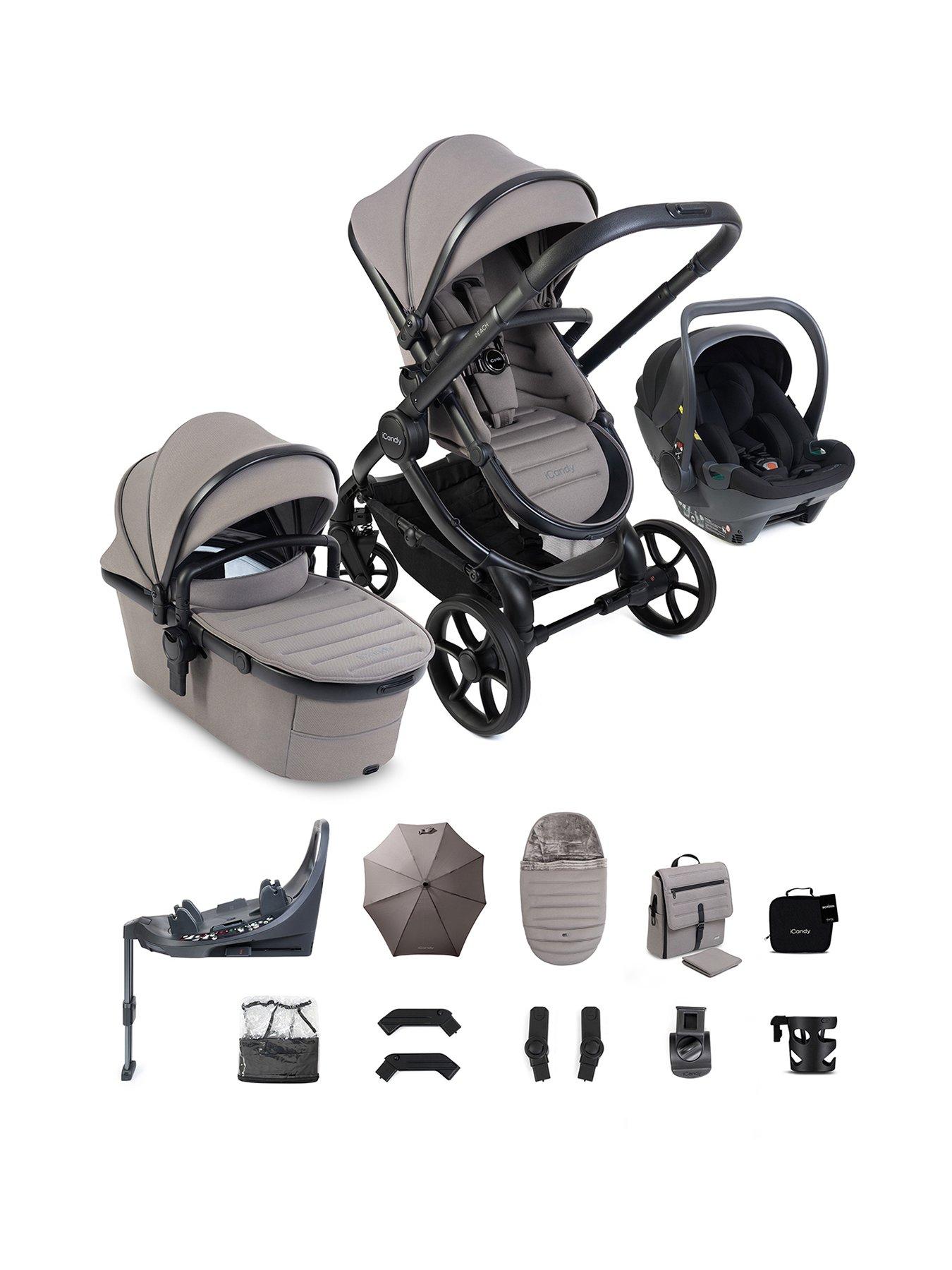iCandy Peach 8 Travel System with Black Cocoon 360 - Porcini