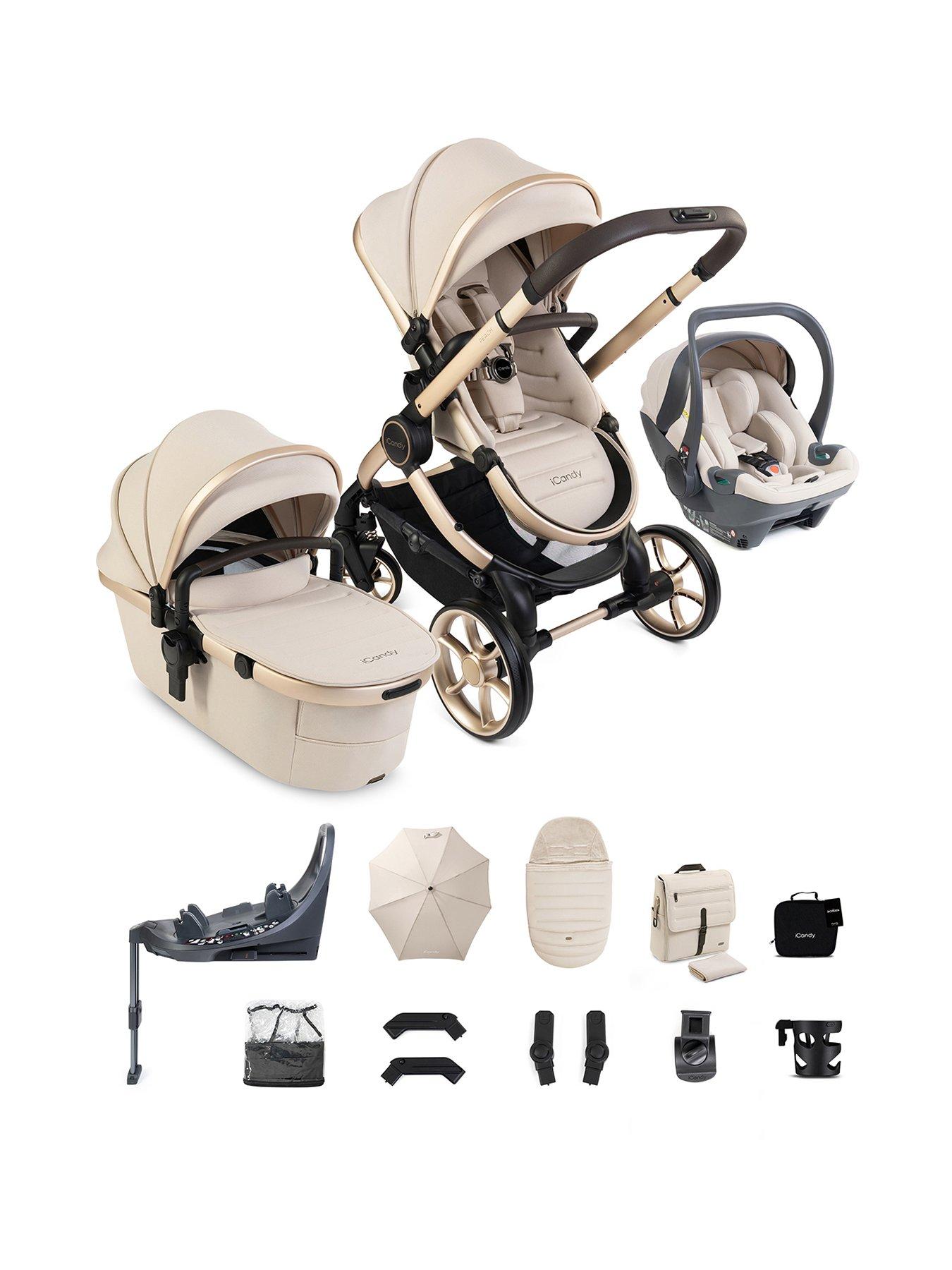 icandy-peach-8-editions-travel-system-with-sandstone-cocoon-360-biscottifront