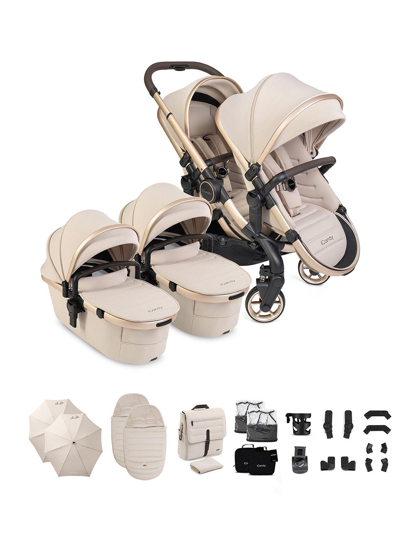 icandy-peach-8-twin-complete-pushchair-editions-bundle-biscotti