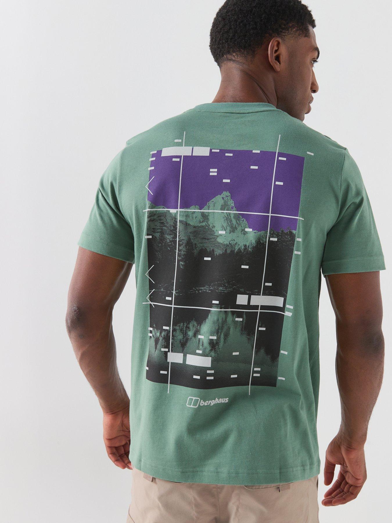 Image 1 of 5 of Berghaus Mens Graphic Back Print Crew Neck T-Shirt - Green