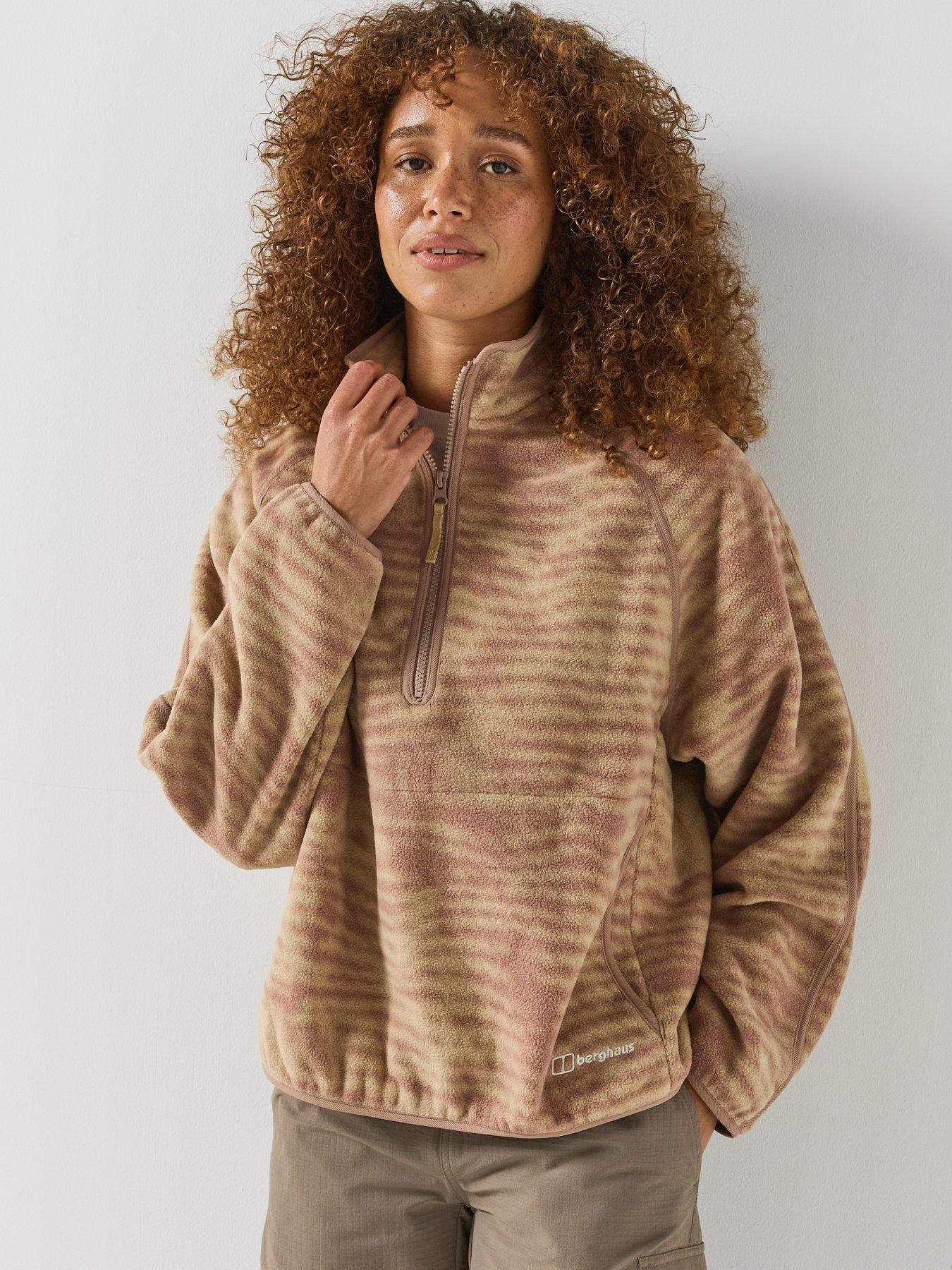 Image 1 of 5 of Berghaus Womens Bamburgh Half Zip Soft Fleece Zipped Pockets Fleece - Brown