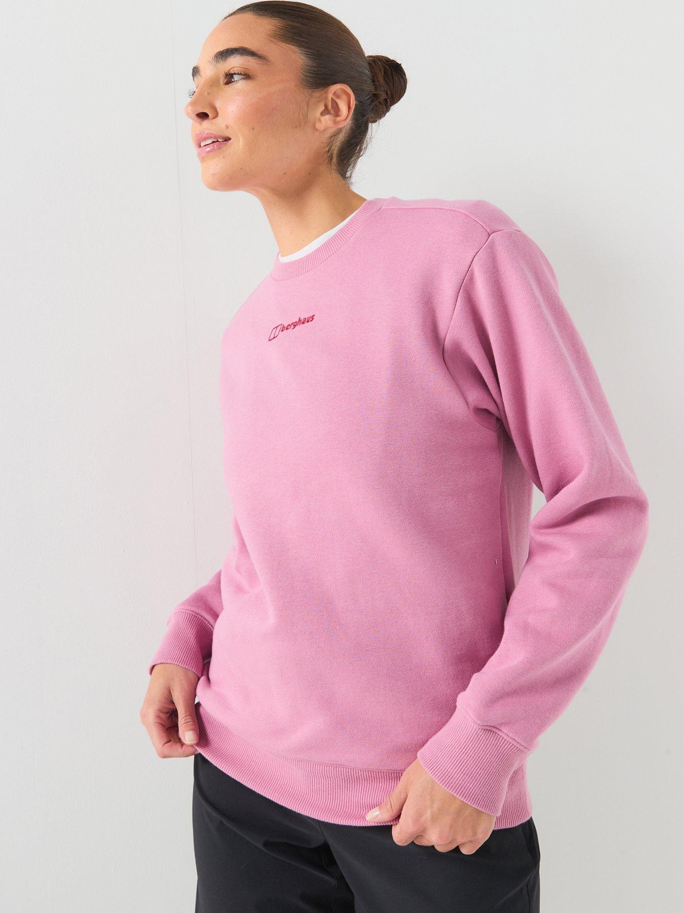 Image 1 of 5 of Berghaus Womens Cotton-Rich Crew Neck Logo Sweatshirt - Pink