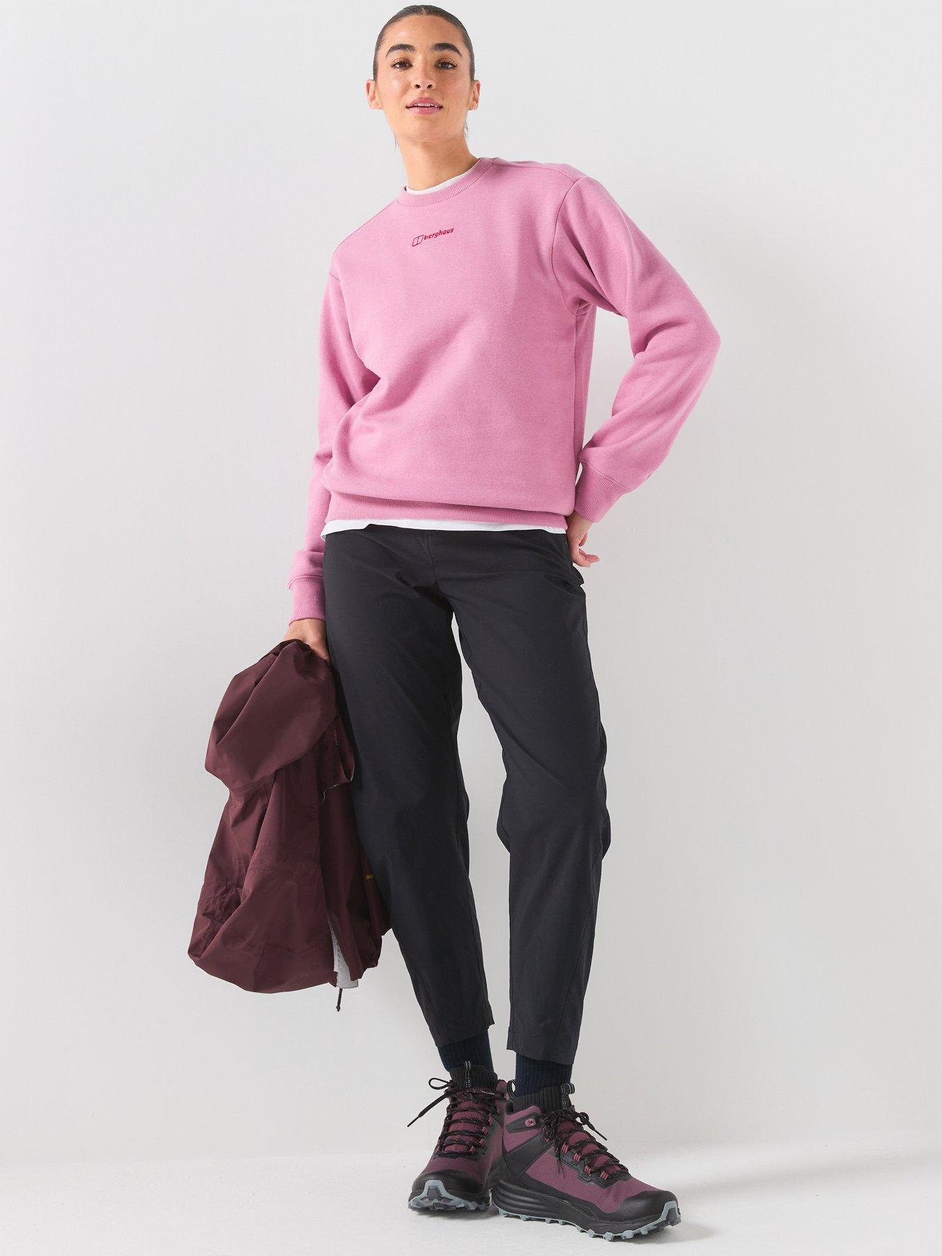 Image 3 of 5 of Berghaus Womens Cotton-Rich Crew Neck Logo Sweatshirt - Pink