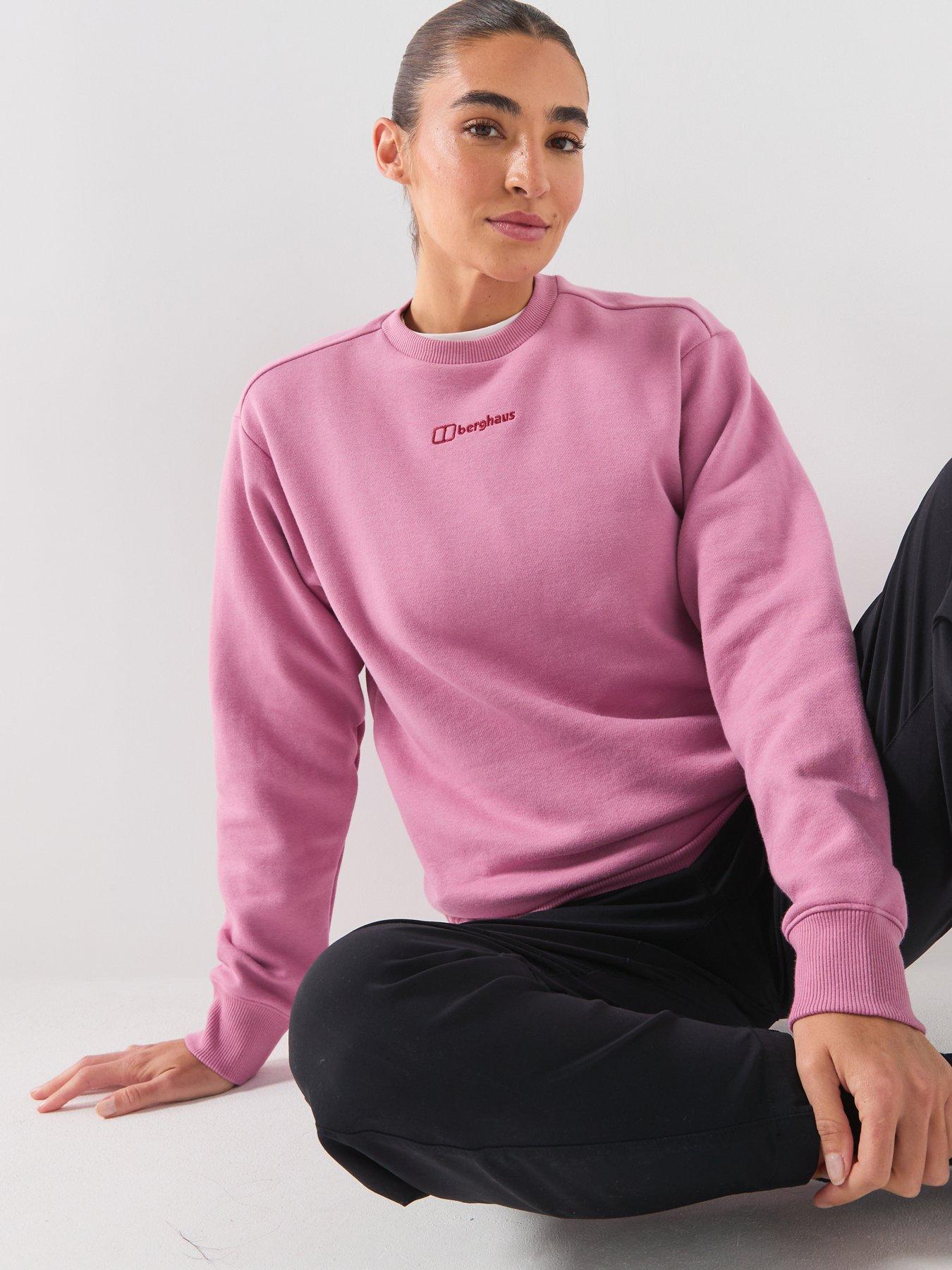 Image 5 of 5 of Berghaus Womens Cotton-Rich Crew Neck Logo Sweatshirt - Pink