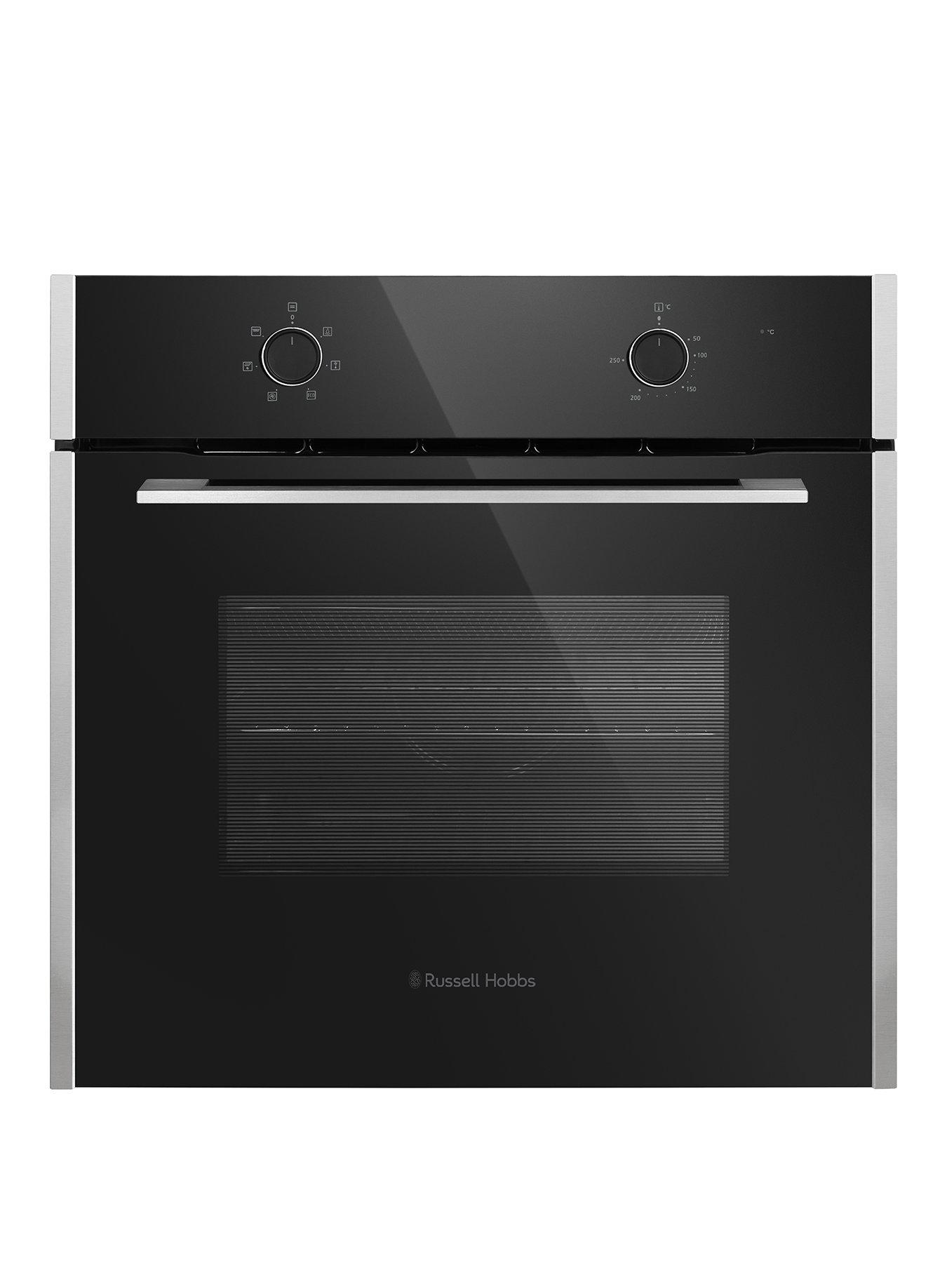 Russell Hobbs Russell Hobbs RHFEO7006BS Built-In 70L Electric Fan Oven in Black with Stainless Steel Strips