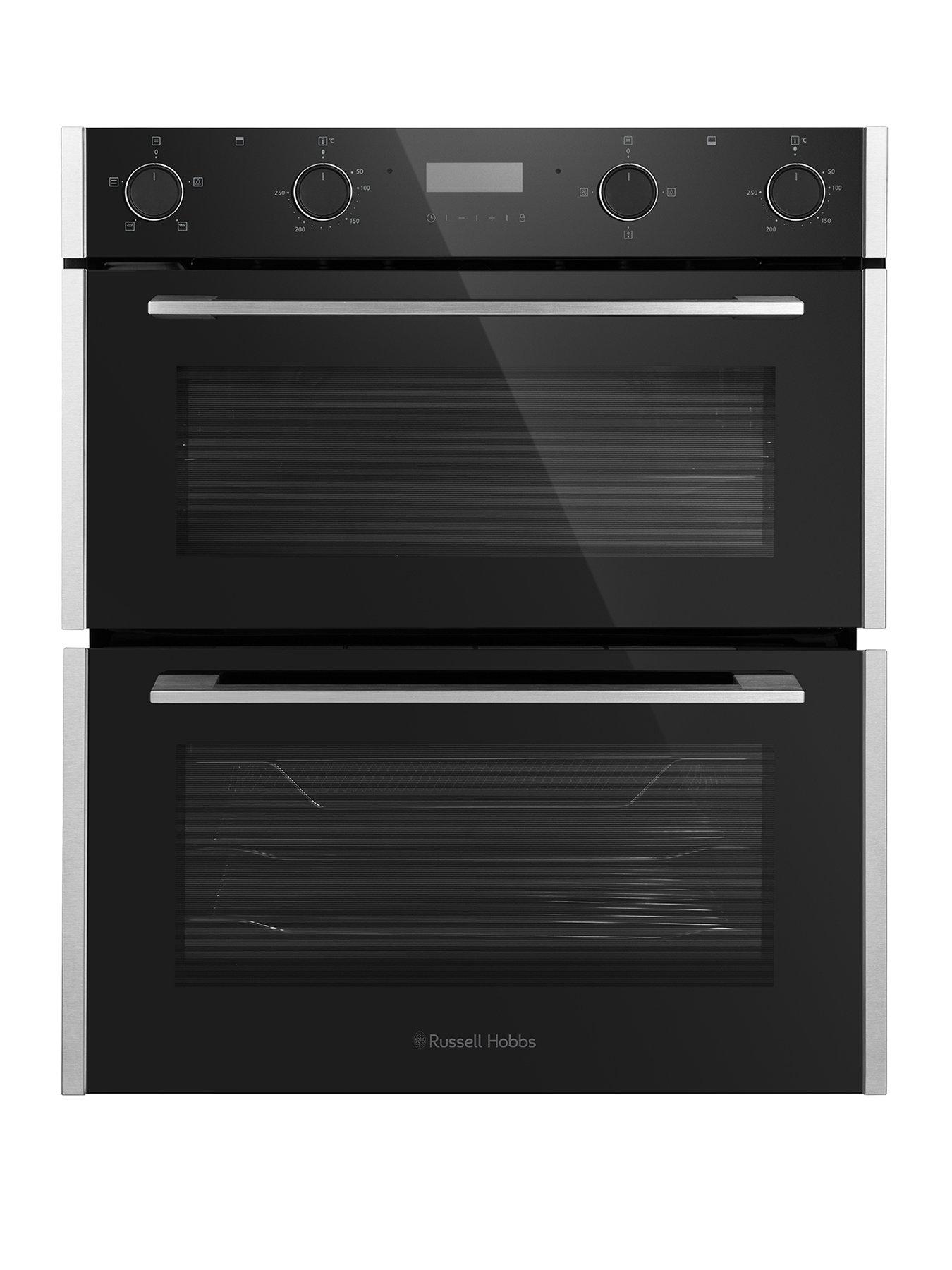 Russell Hobbs Russell Hobbs RH72DEO1003BS Built-In 92L Electric Double Oven in Black with Stainless Steel Strips?