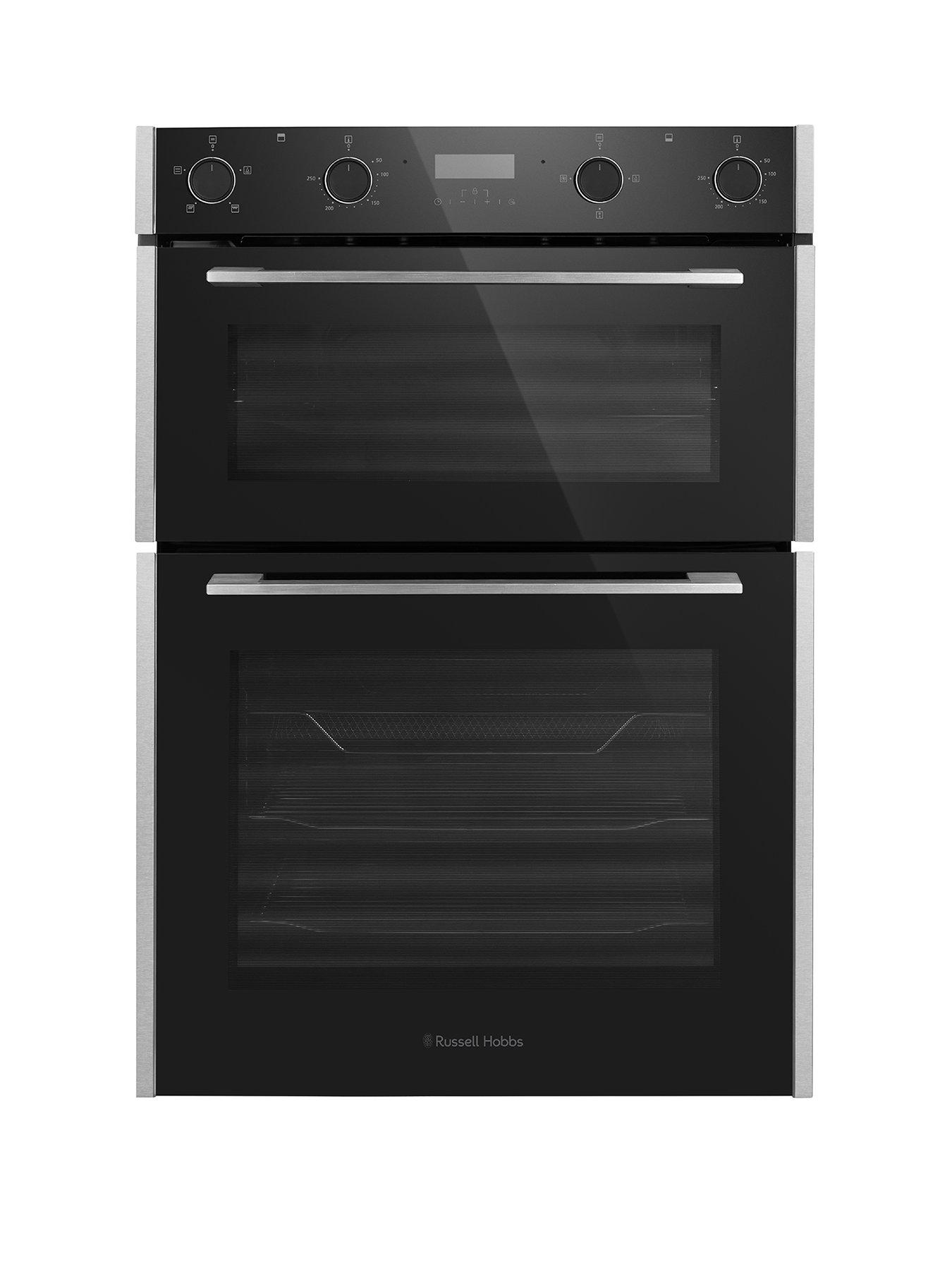 Russell Hobbs Russell Hobbs RH89DEO2003BS Built-In 110L Electric Double Oven in Black with Stainless Steel Strips?