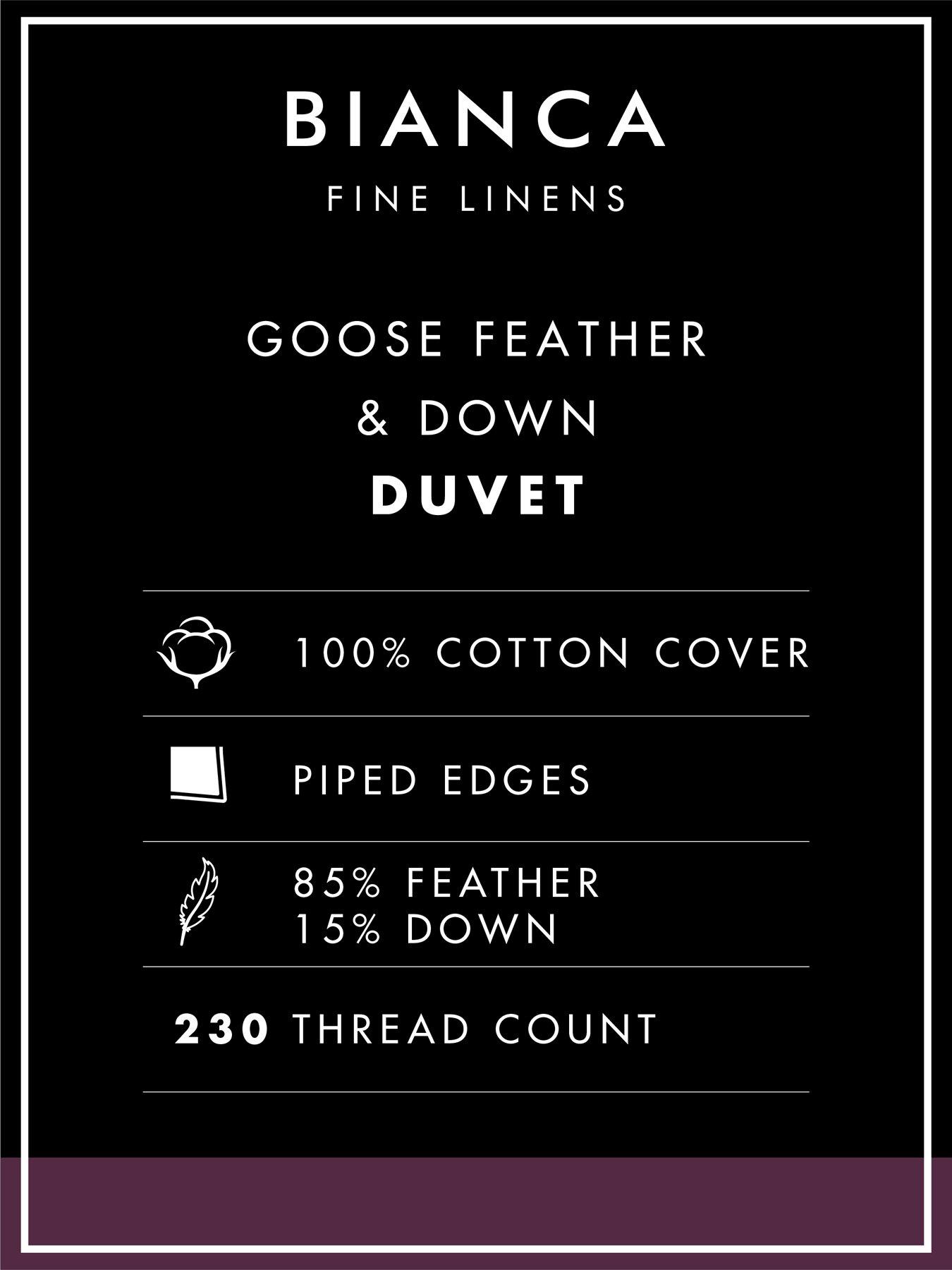 Image 4 of 4 of Bianca Goose Feather &amp; Down Duvet - 4.5 Tog