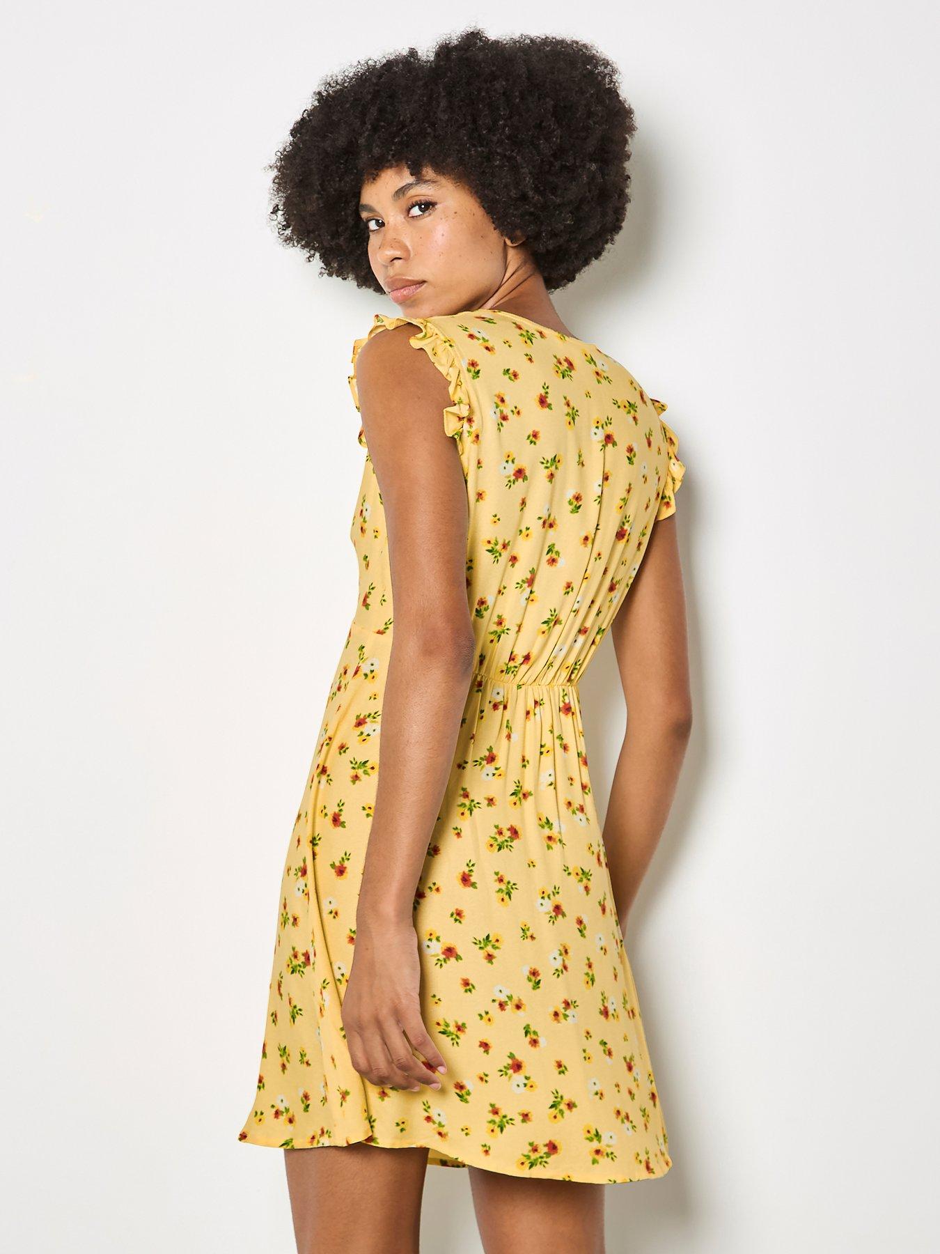 Image 2 of 4 of Apricot Apricot Empire Seam Ditsy Print Mini Dress