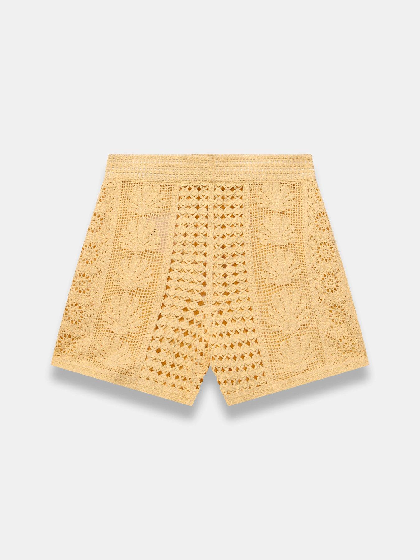 Image 5 of 6 of Mint Velvet Yellow Shell  Crochet Short