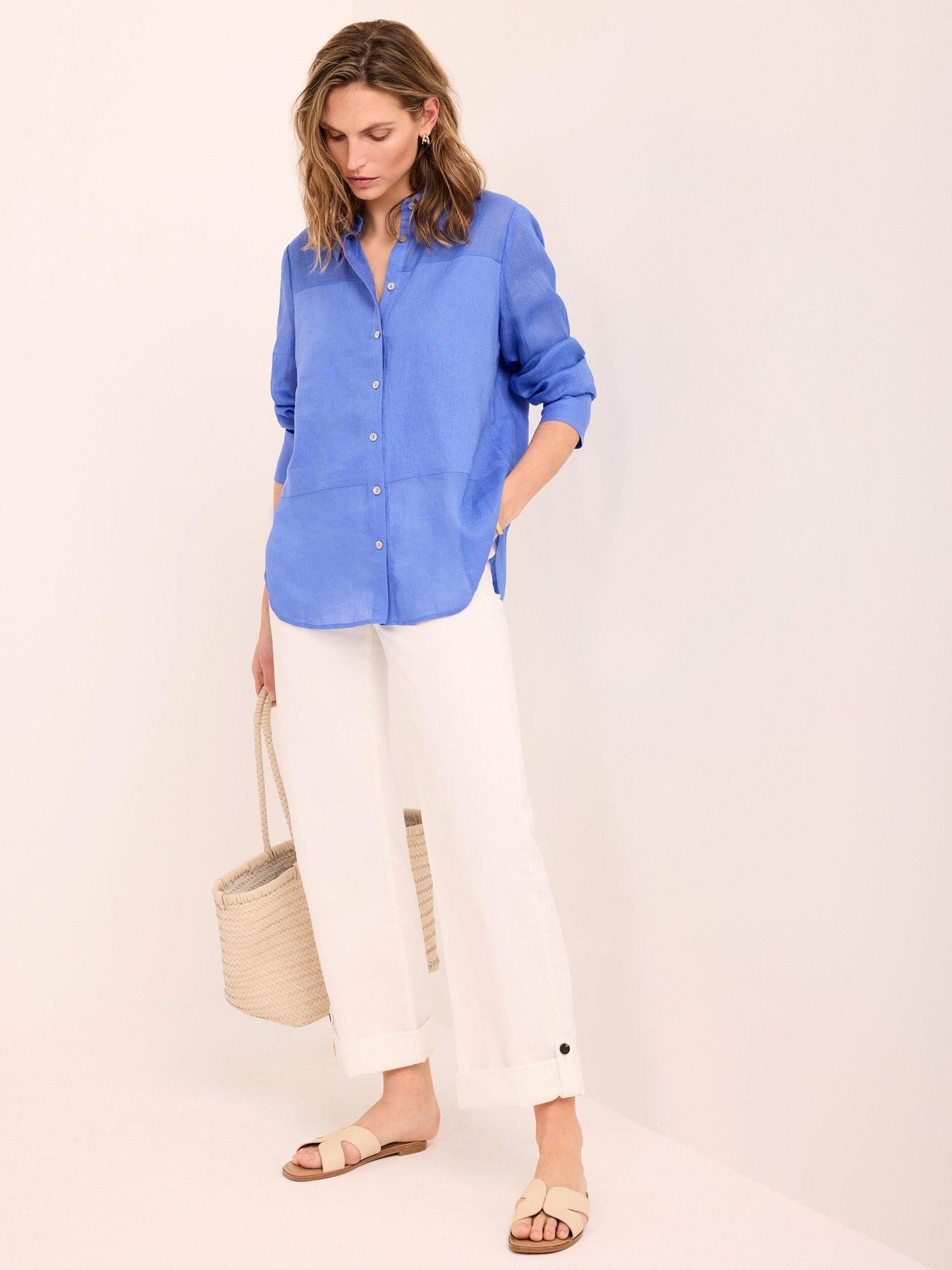 Image 2 of 6 of Mint Velvet Ivory Cropped Wide Chino