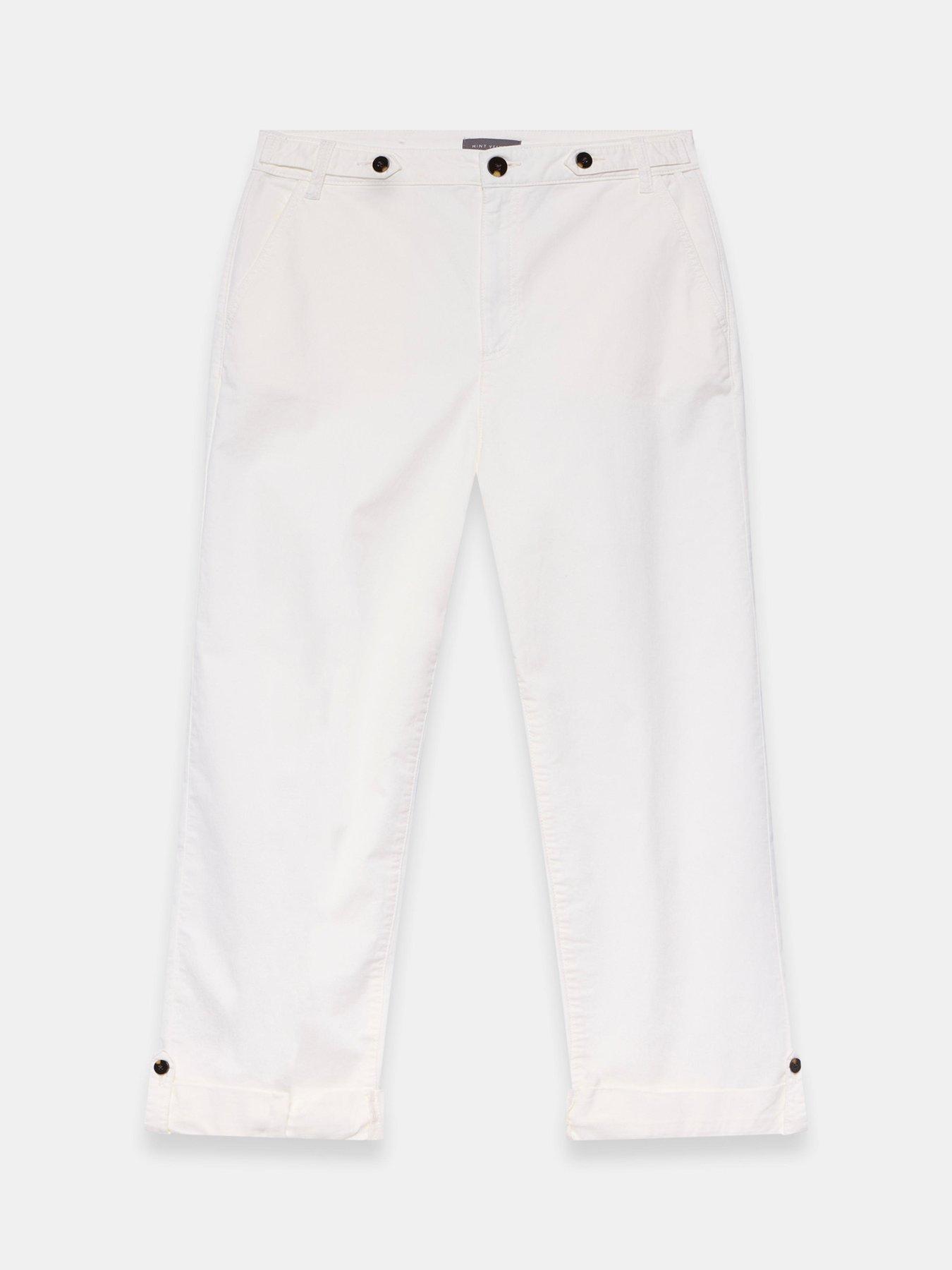 Image 5 of 6 of Mint Velvet Ivory Cropped Wide Chino