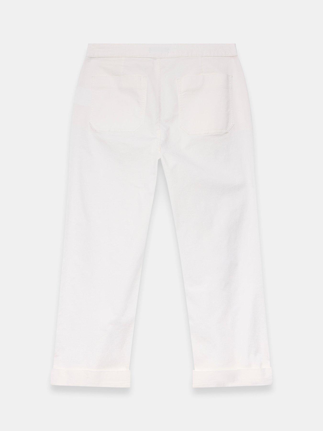 Image 6 of 6 of Mint Velvet Ivory Cropped Wide Chino