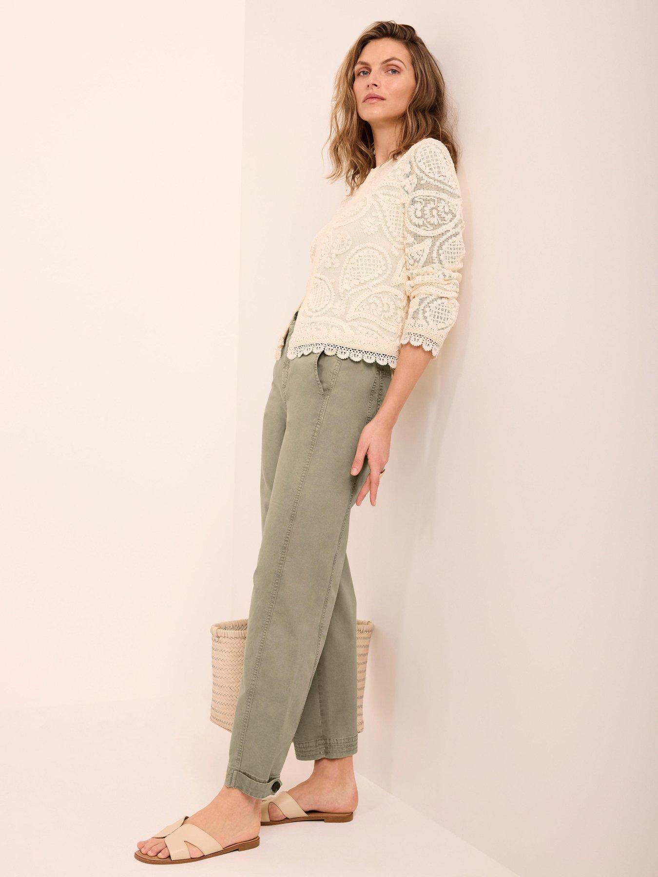 Image 1 of 6 of Mint Velvet Khaki Washed Barrel Chino