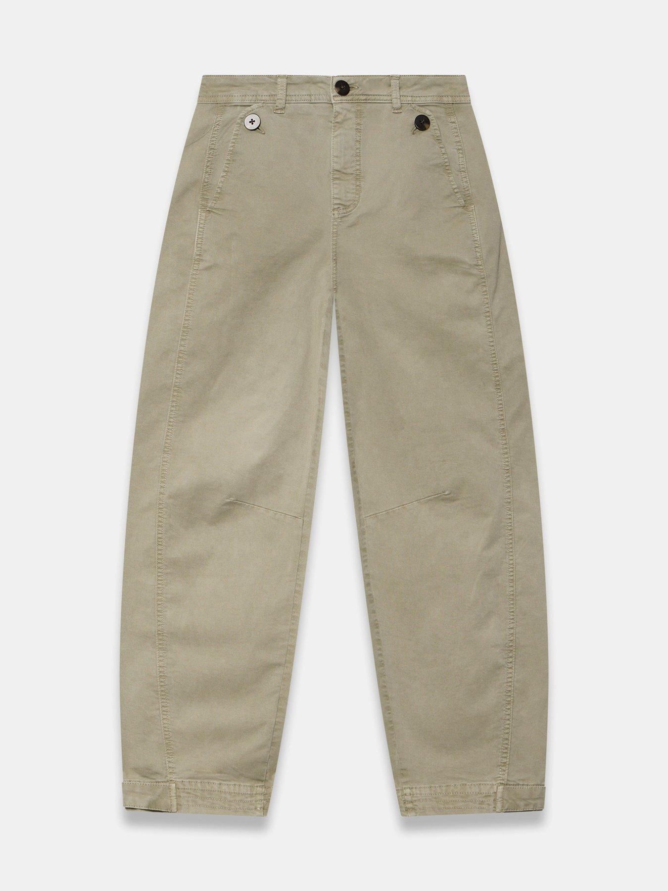 Image 5 of 6 of Mint Velvet Khaki Washed Barrel Chino