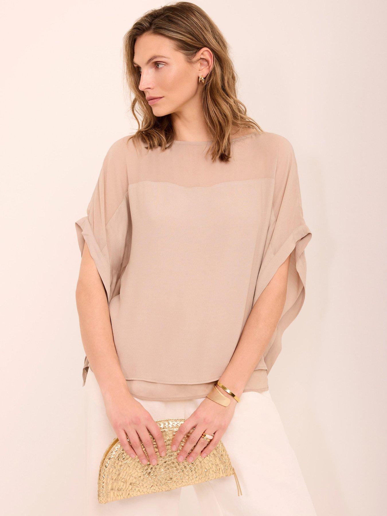 Image 1 of 6 of Mint Velvet Neutral Double Layer Top