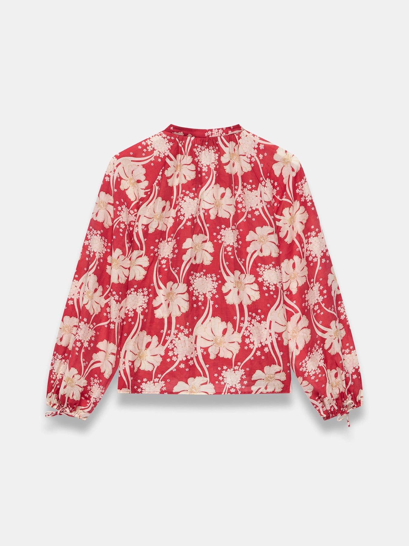 Image 6 of 6 of Mint Velvet Red Floral Print Blouse