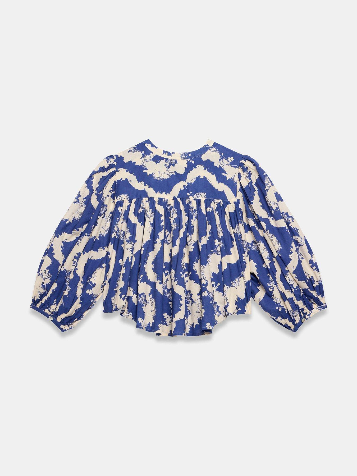 Image 6 of 6 of Mint Velvet Abstract Print Blouse - Blue