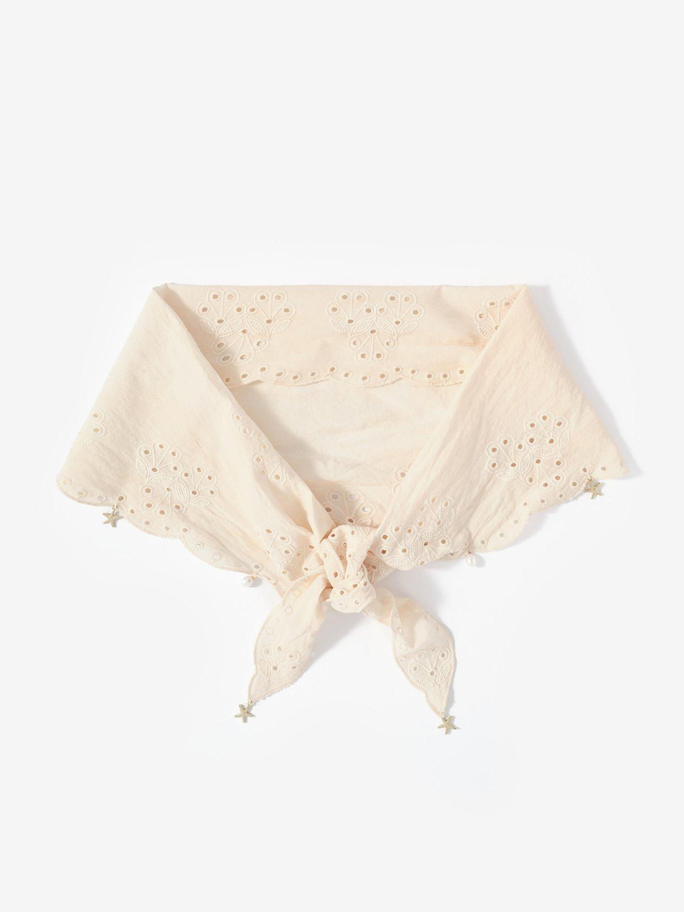 Mint Velvet Charm Broderie Scarf - Cream