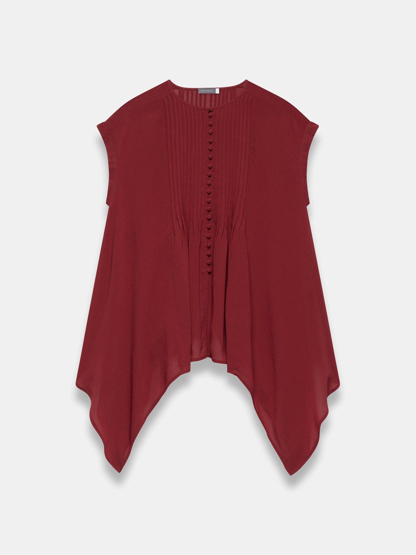 Image 4 of 5 of Mint Velvet Burgundy Tunic Top - Red