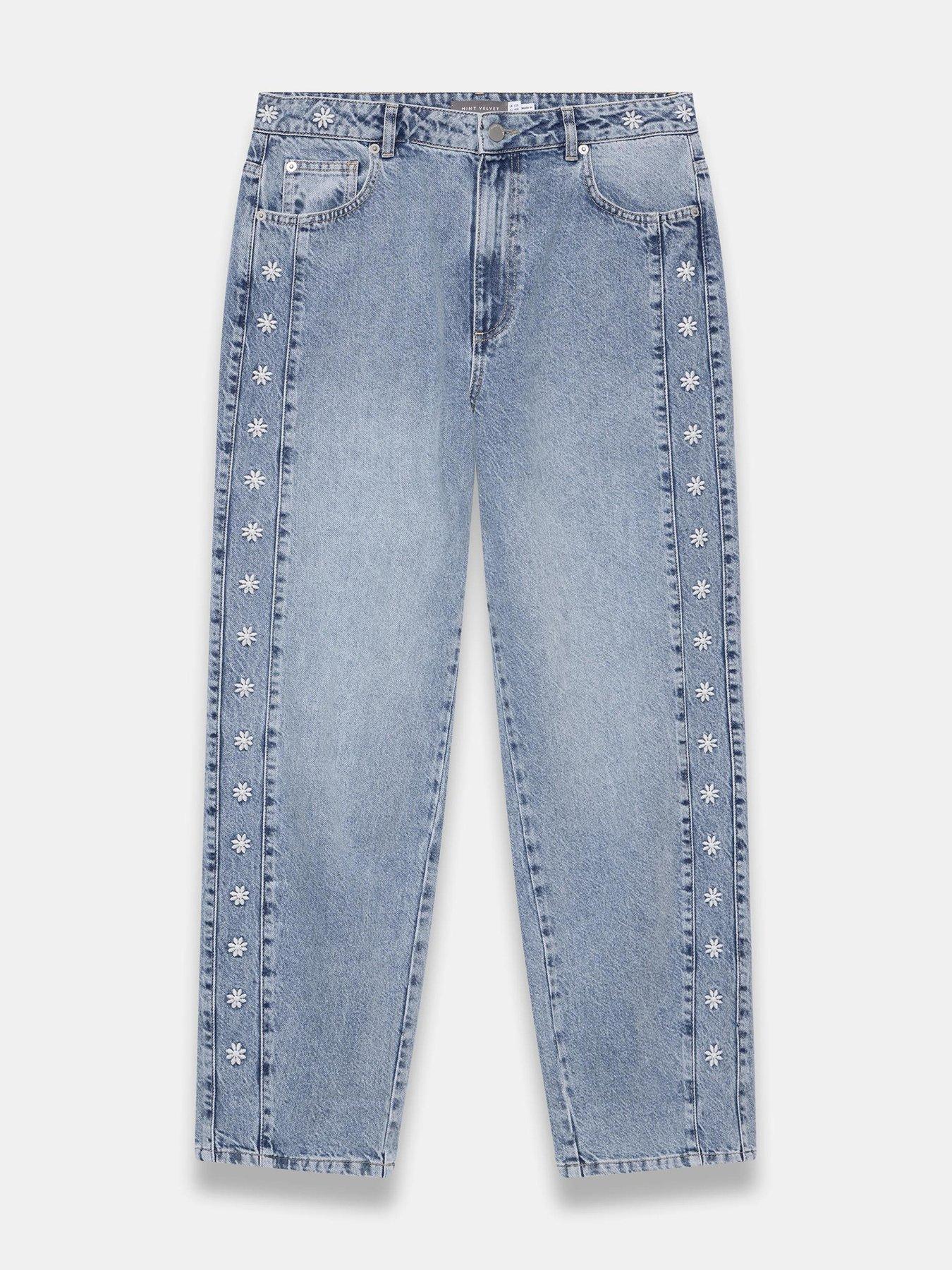 Image 5 of 6 of Mint Velvet Mid Indigo Embroidered Jean