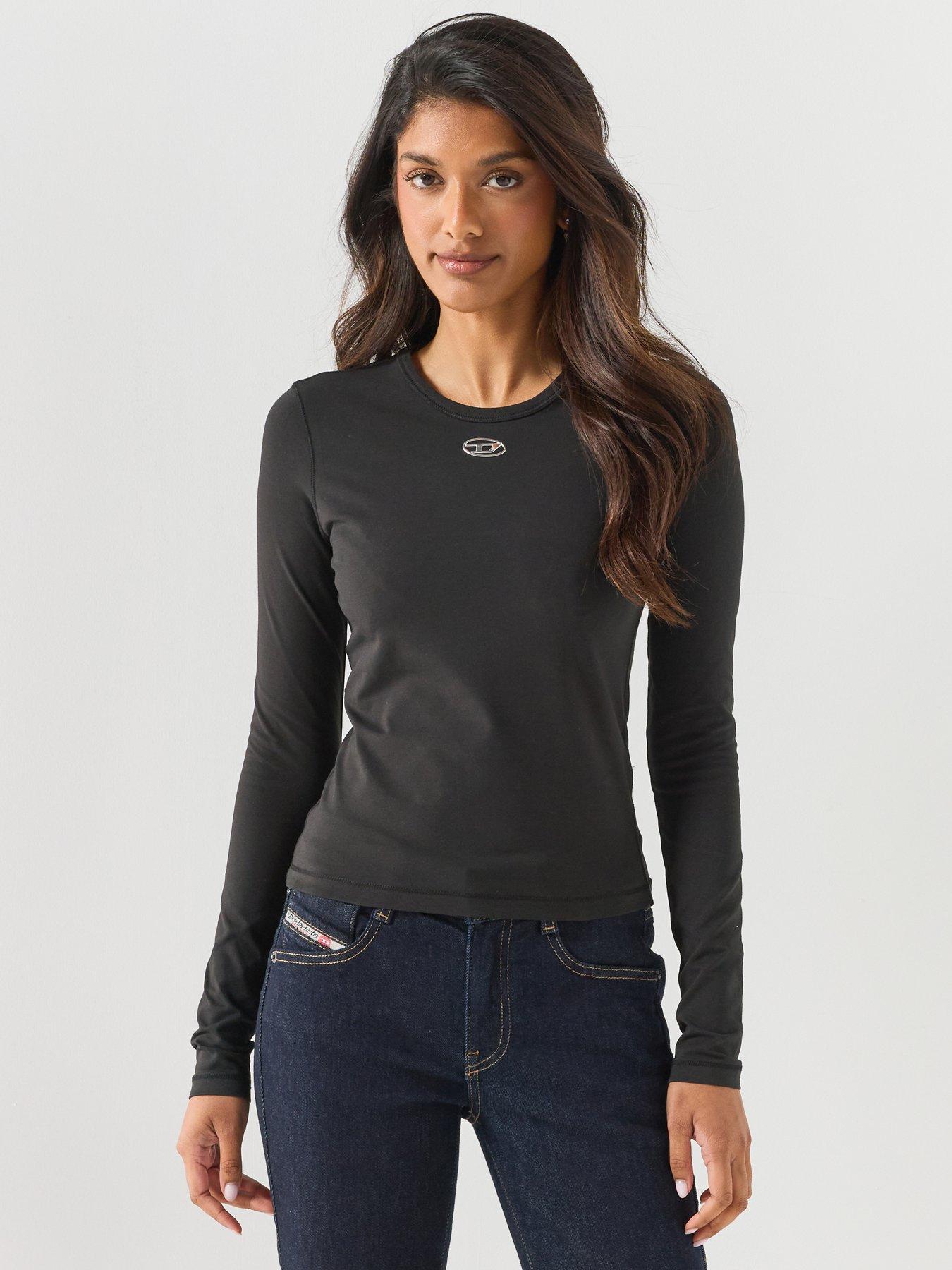 Image 1 of 6 of Diesel Long Sleeve Top - Black