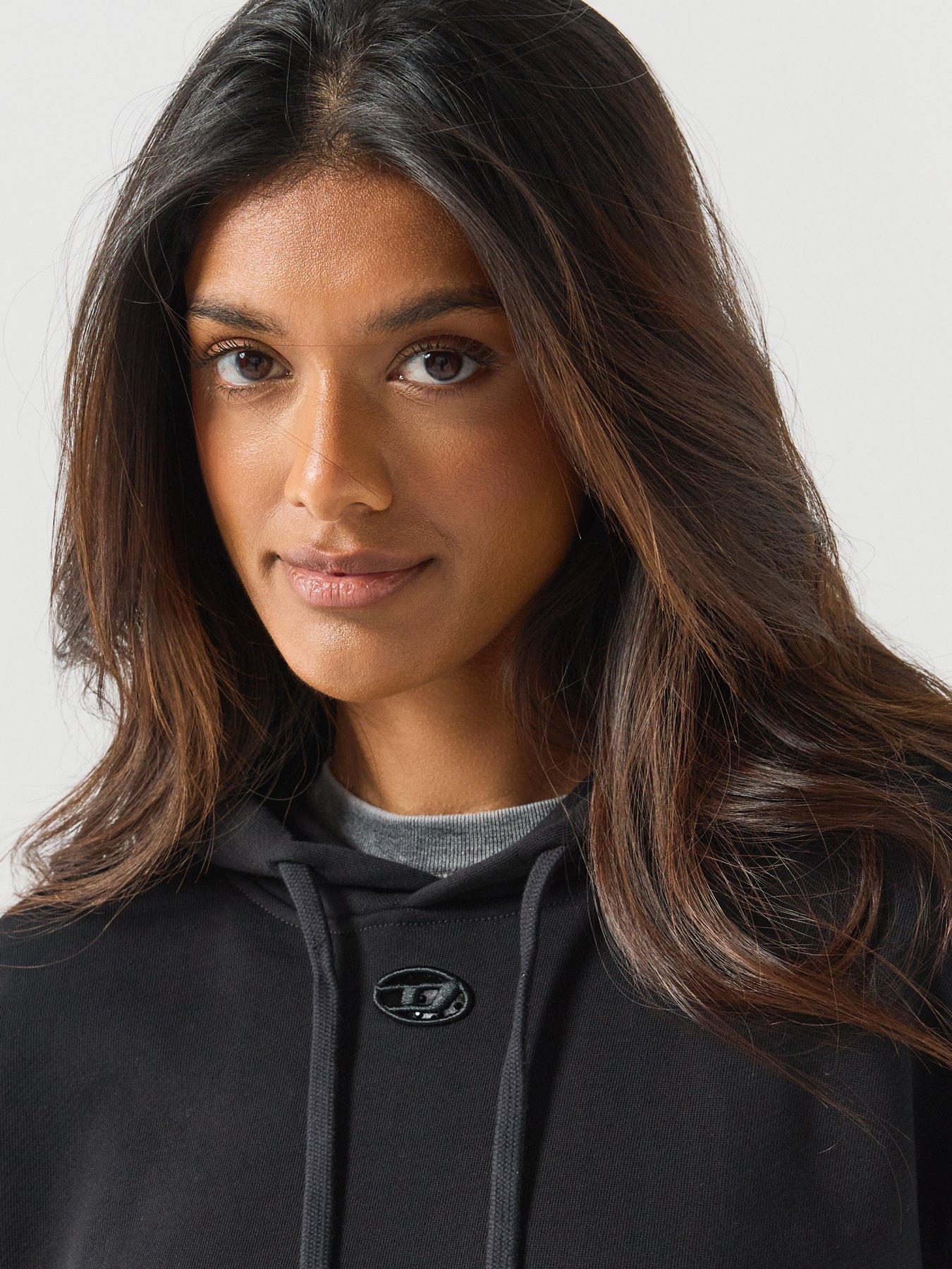 Image 6 of 6 of Diesel Hoodie in Cotton with Oval D Logo - Black