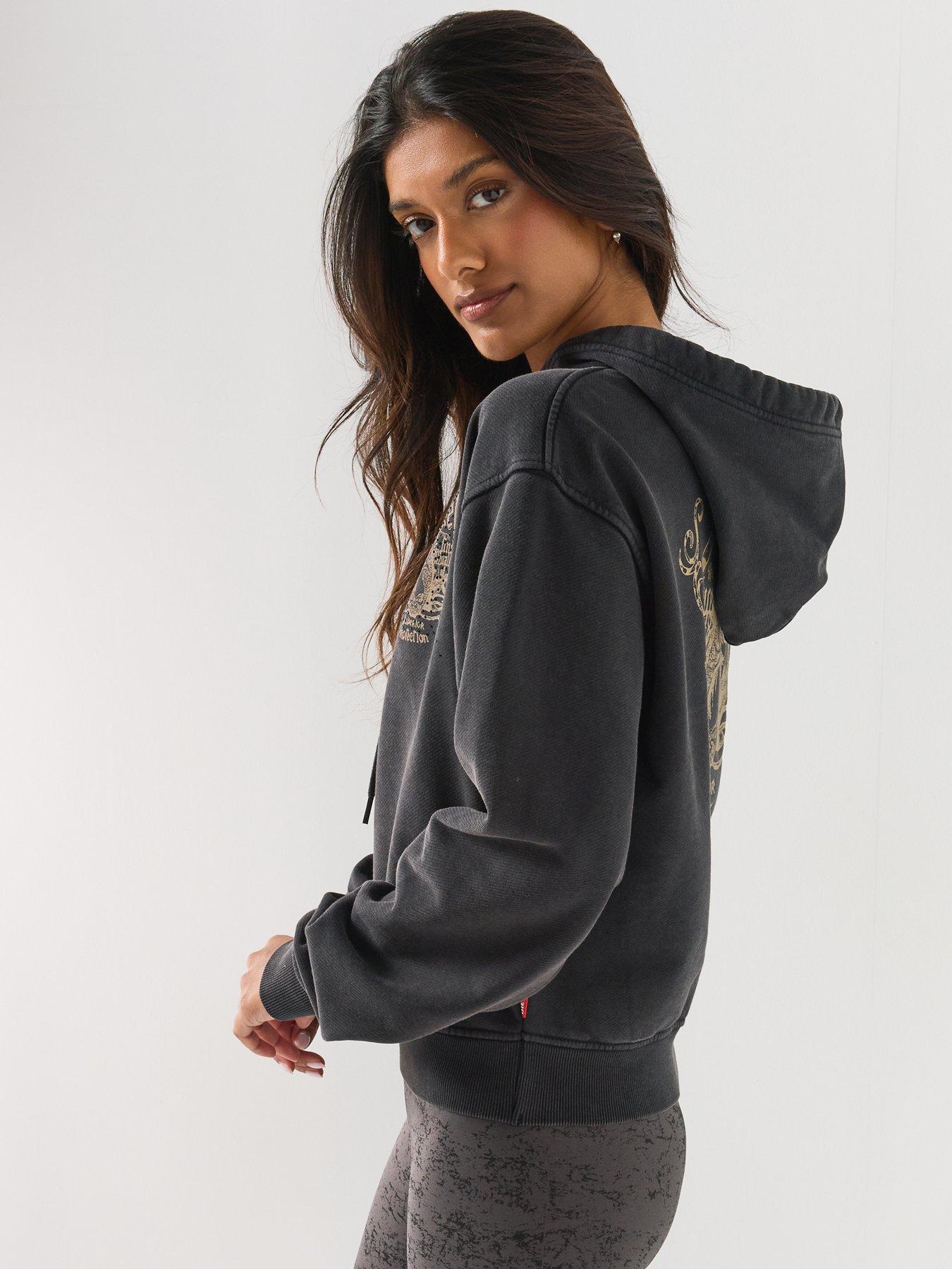 Image 6 of 6 of Diesel Hoodie with Prints and Rhinestone Studs - Black