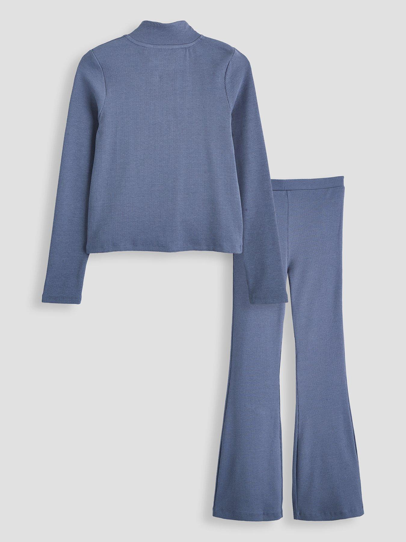 Image 2 of 6 of The Very Collection Girls Rib Zip Up Basic Set With Flare Leggings