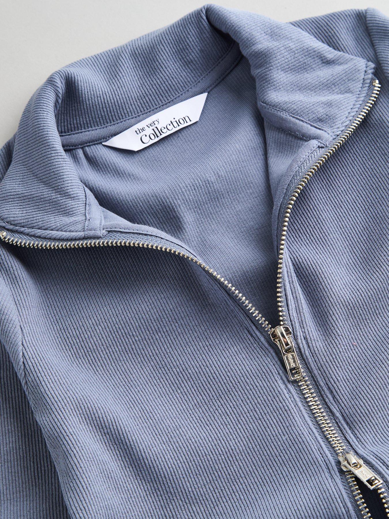 Image 4 of 6 of The Very Collection Girls Rib Zip Up Basic Set With Flare Leggings