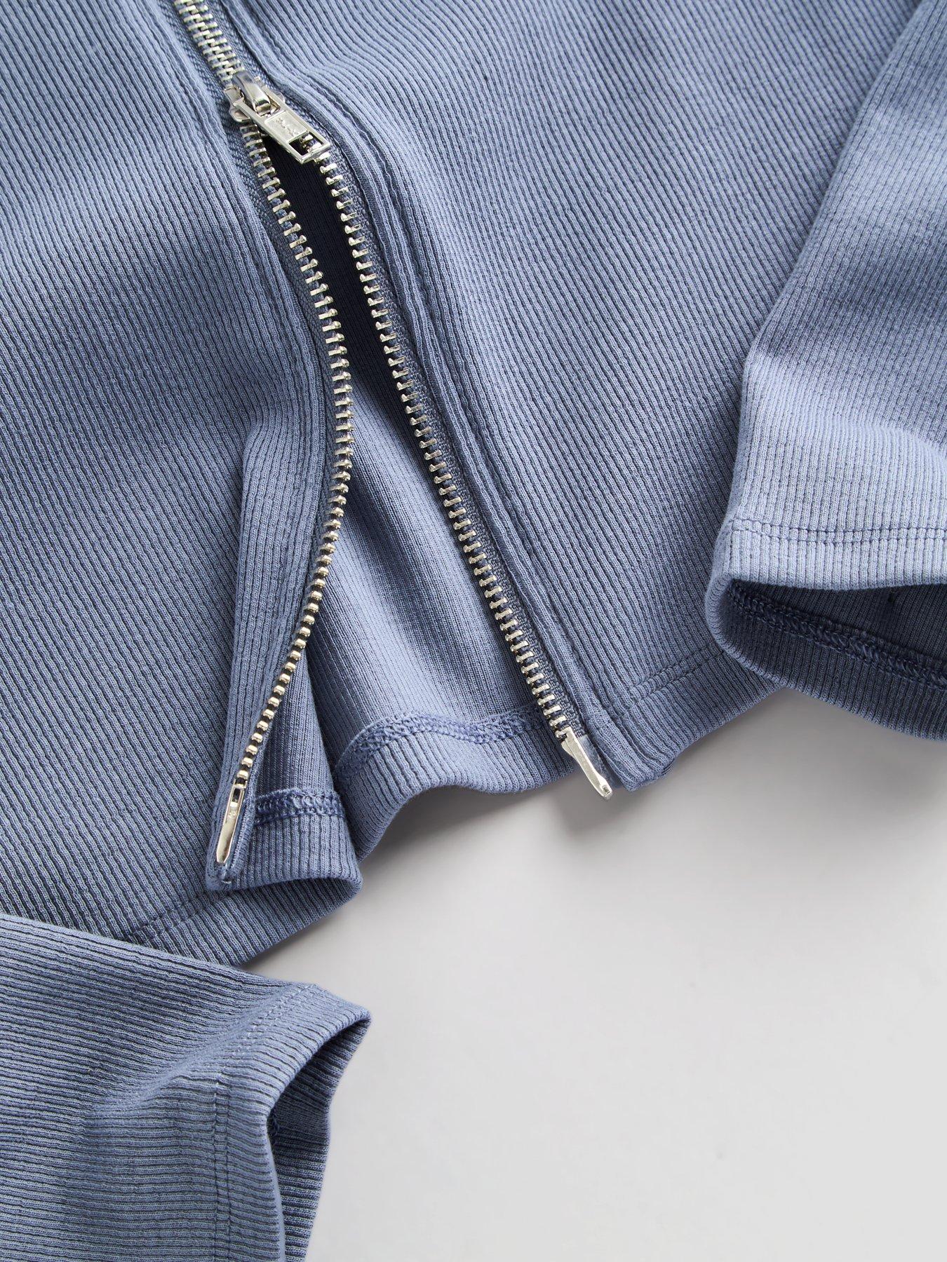 Image 6 of 6 of The Very Collection Girls Rib Zip Up Basic Set With Flare Leggings