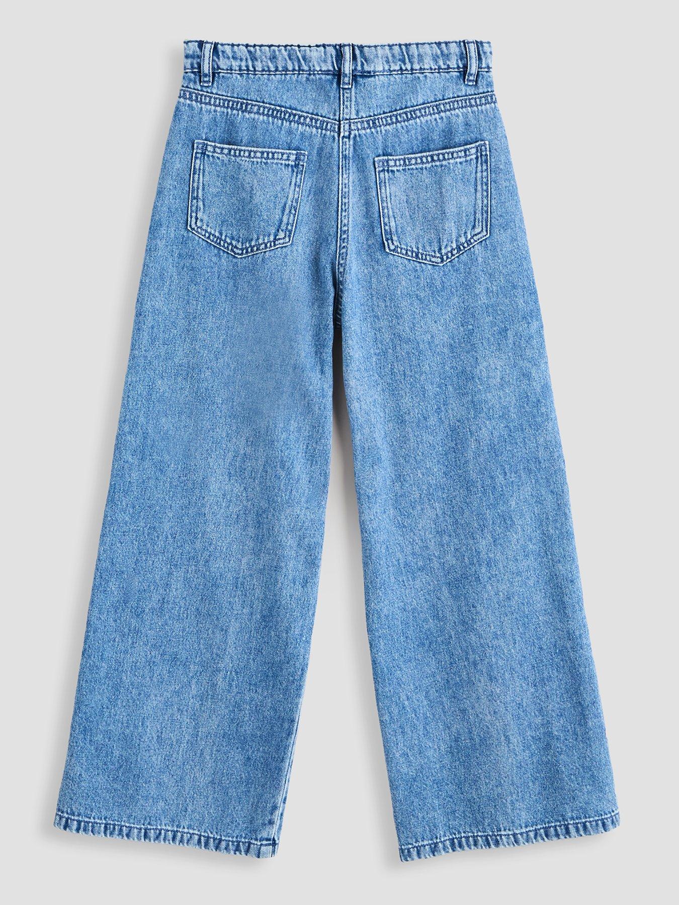 Image 2 of 4 of The Very Collection The Very Collection Girls Side Bow Detail Wide Leg Jeans (3 - 16 Years) - Mid Wash