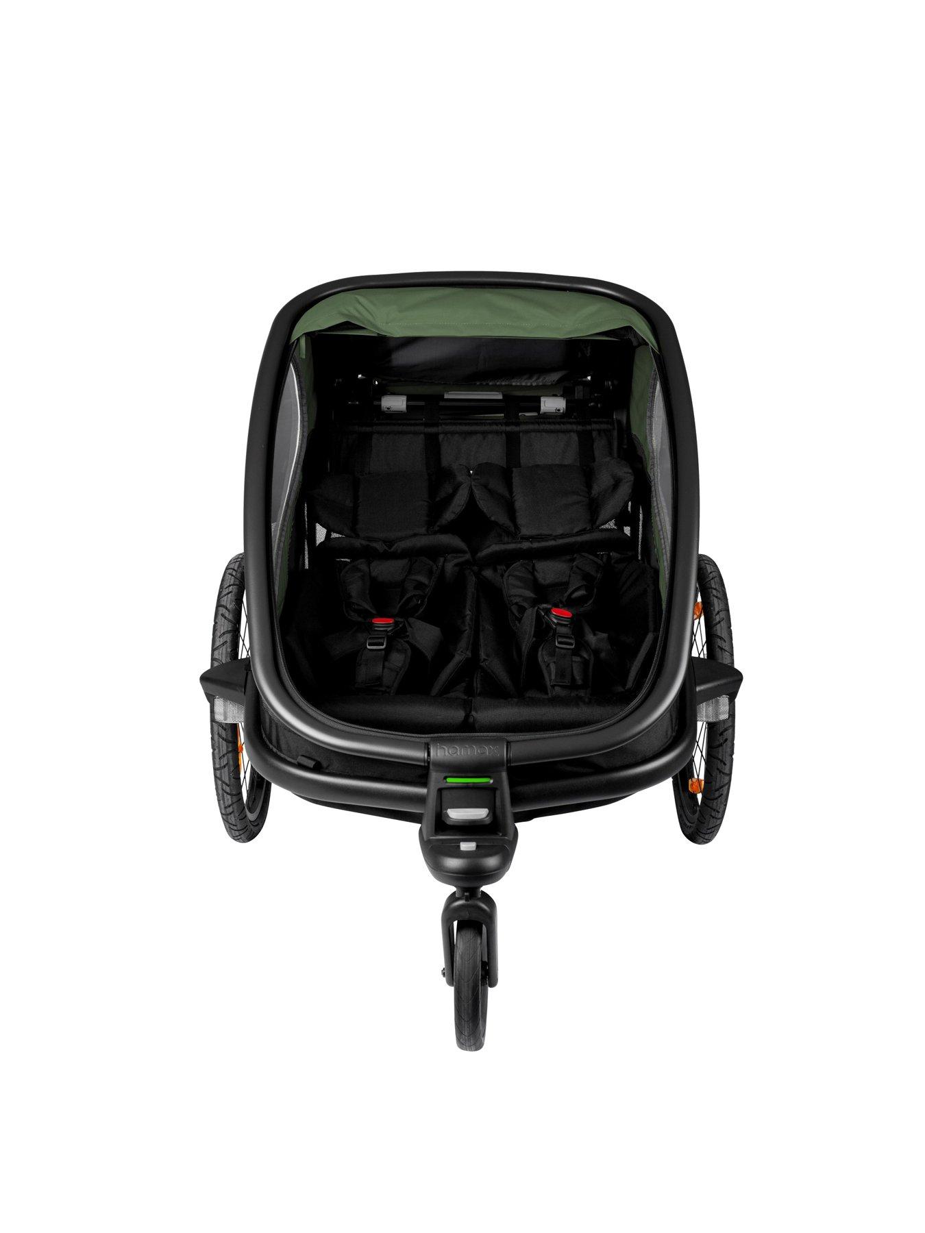 Image 2 of 7 of Hamax Outback Twin Child Bike Trailer Green/Black