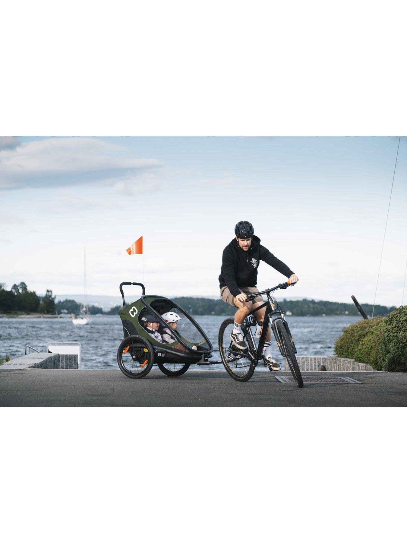 Image 5 of 7 of Hamax Outback Twin Child Bike Trailer Green/Black