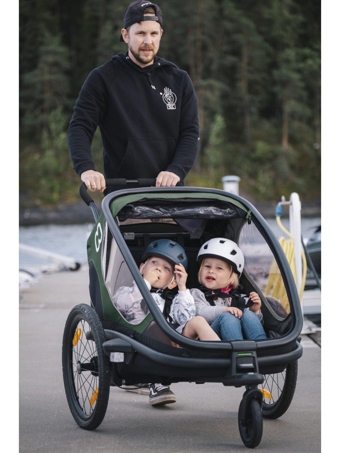 Image 7 of 7 of Hamax Outback Twin Child Bike Trailer Green/Black