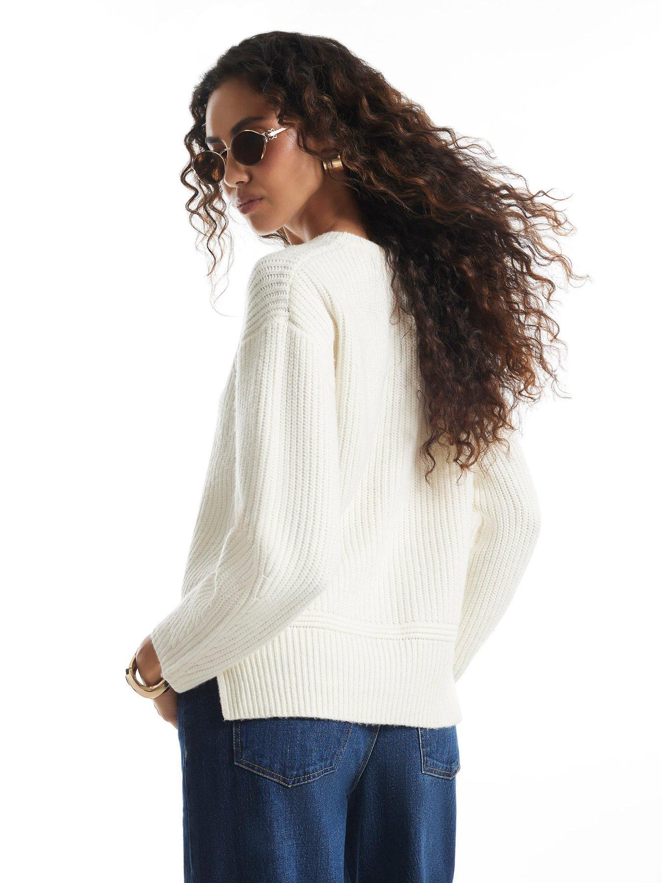 Image 2 of 6 of River Island Rib V Neck Jumper