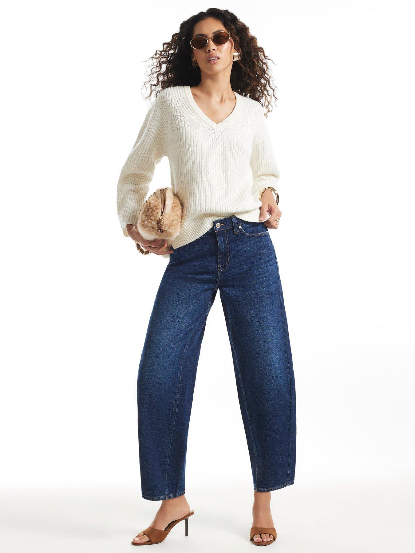 Image 3 of 6 of River Island Rib V Neck Jumper