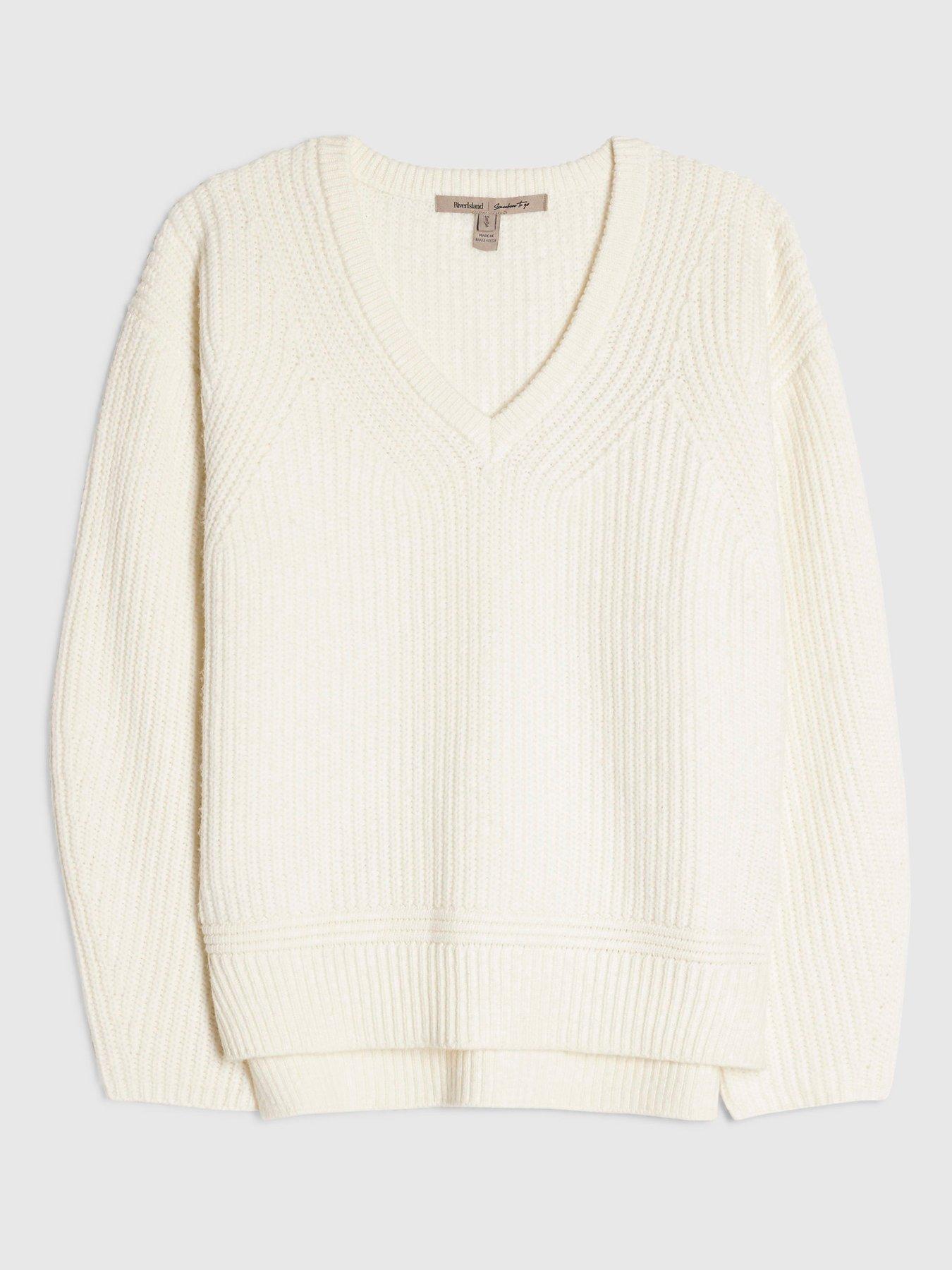 Image 6 of 6 of River Island Rib V Neck Jumper