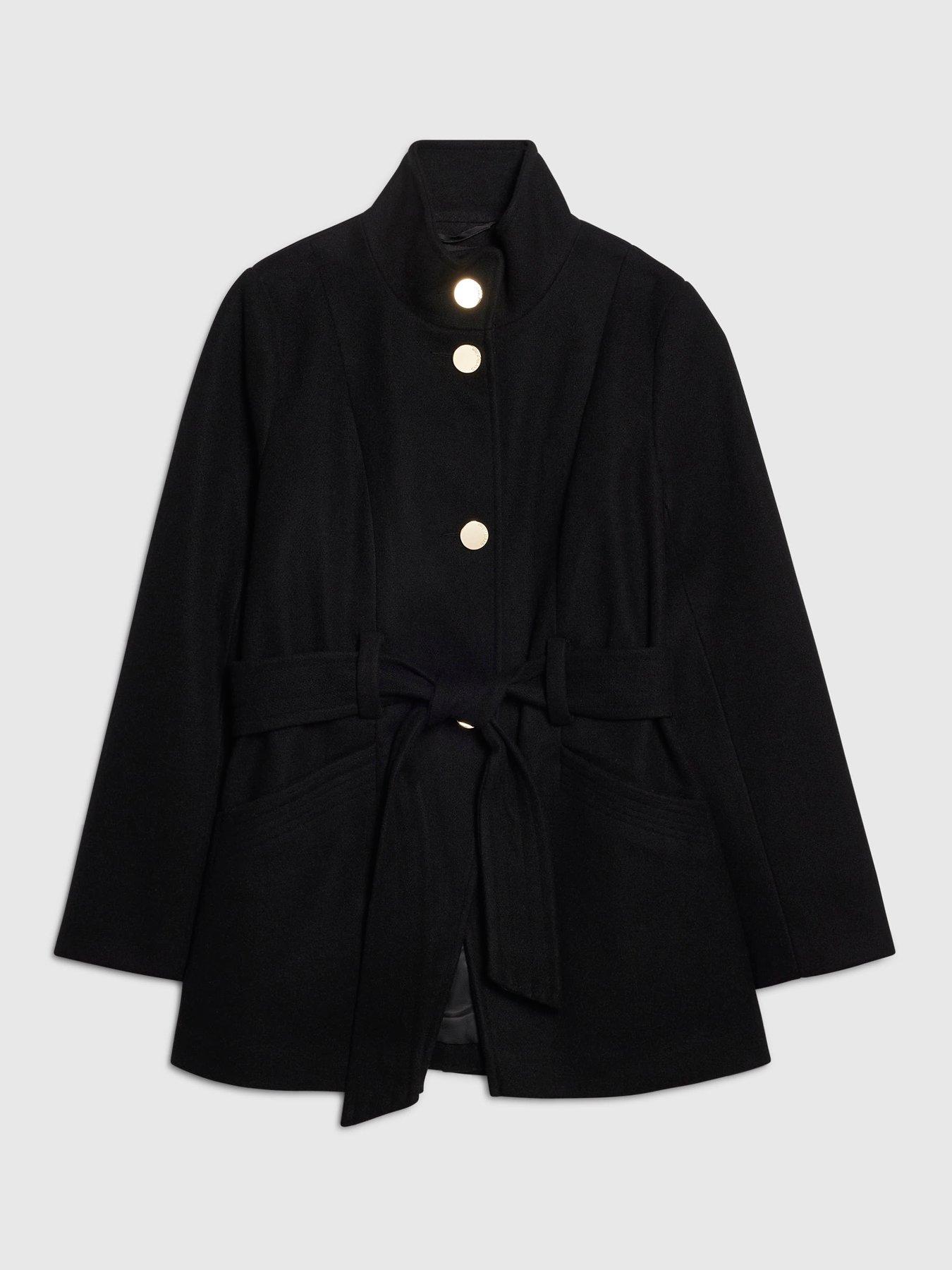 Image 5 of 5 of River Island Petite Belted Short Wool Coat