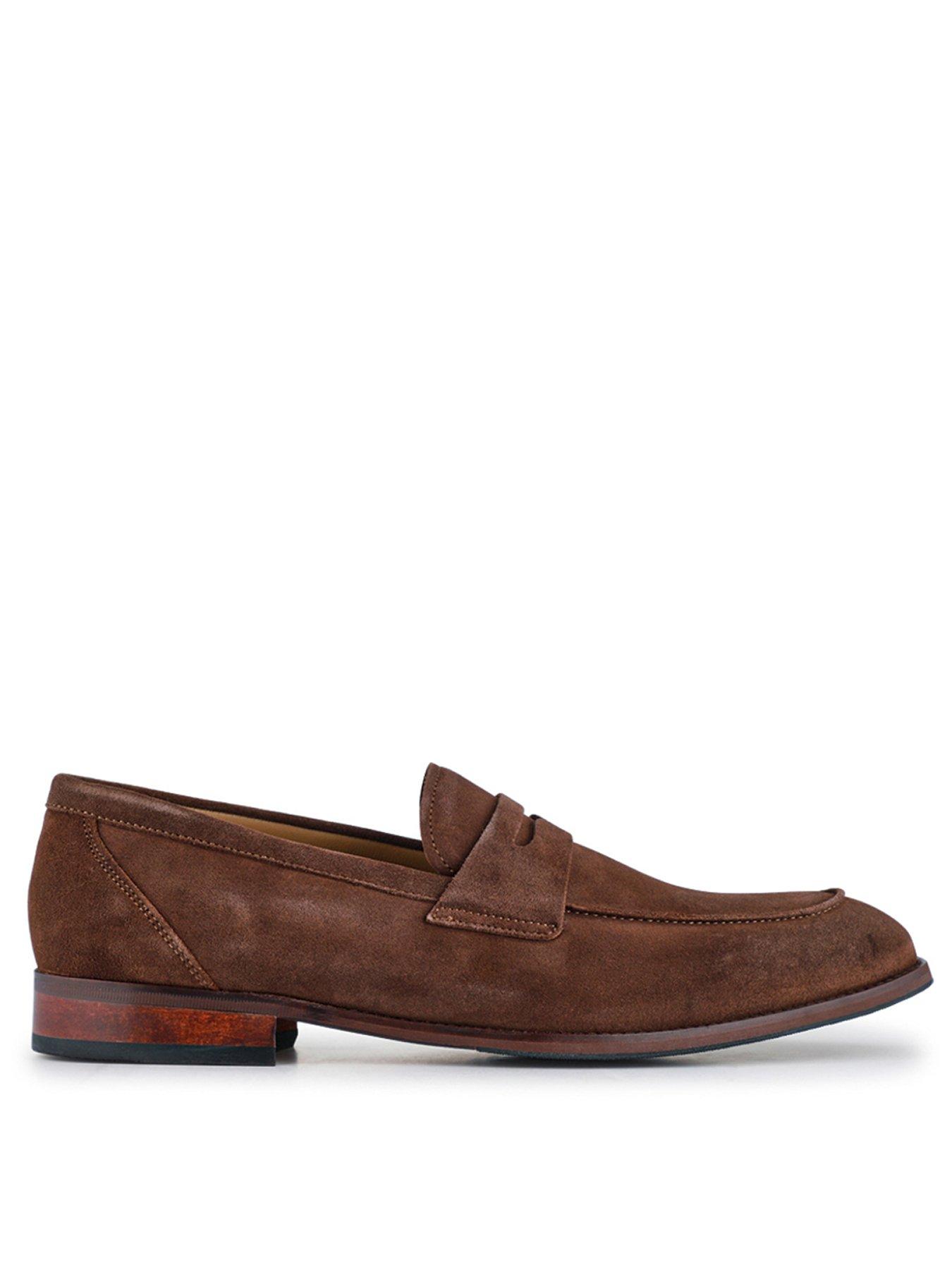 Jones Bootmaker Jones Bootmaker Russell Formal Suede Slip On Shoes - Brown Suede