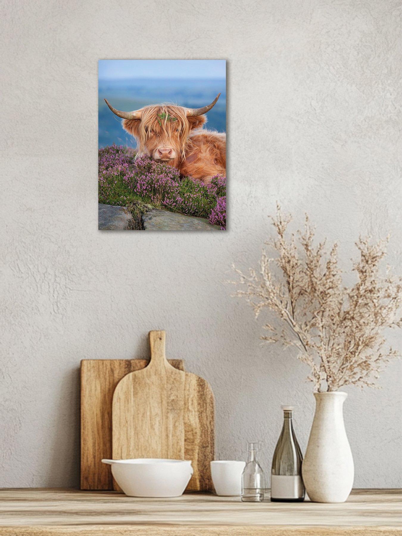 Image 1 of 2 of The Art Group ALEX HYDE (HIGHLAND COW ON HEATHER) 30X40