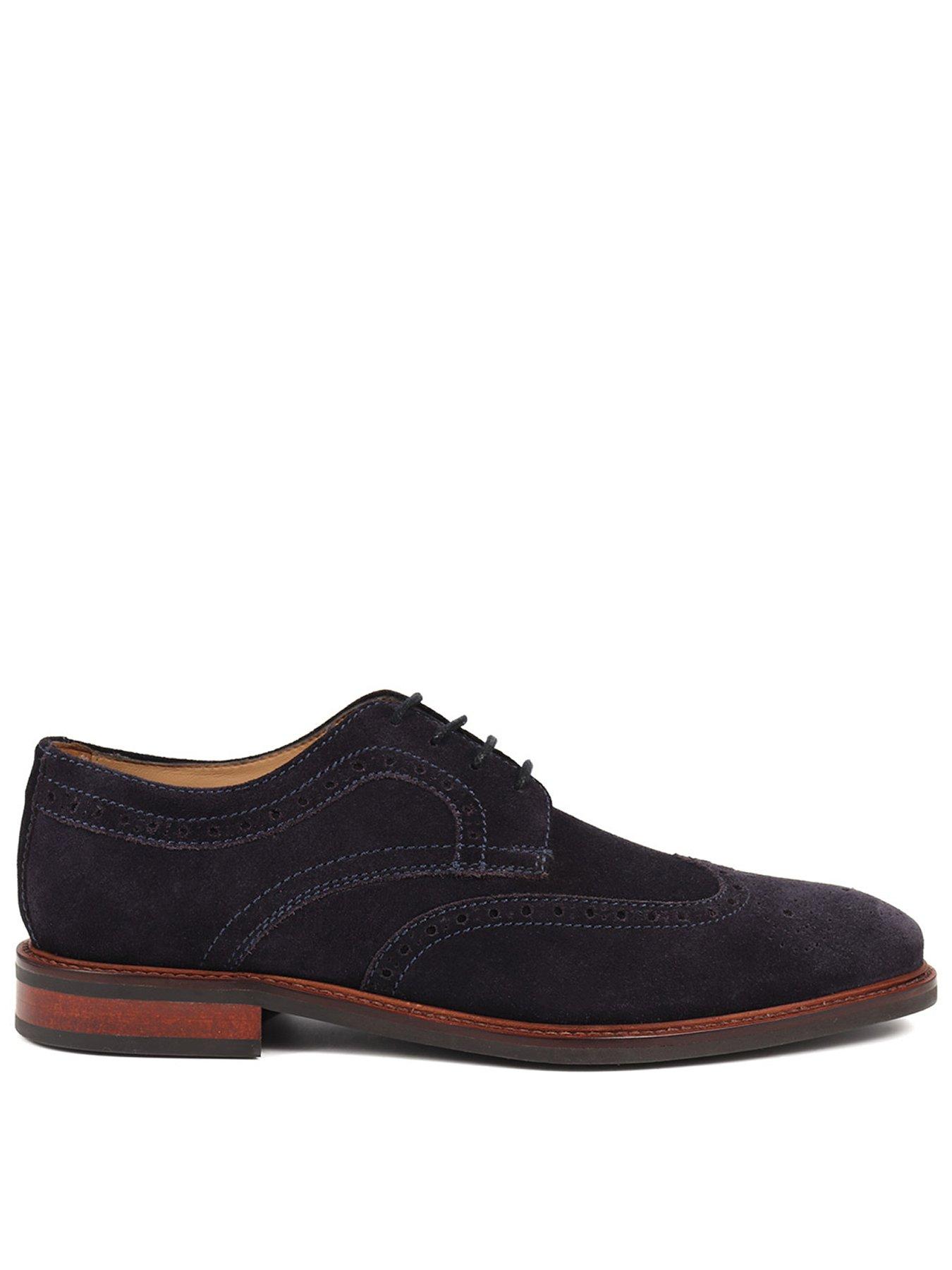 Jones Bootmaker Longwood Lace Up Shoes - Navy Suede