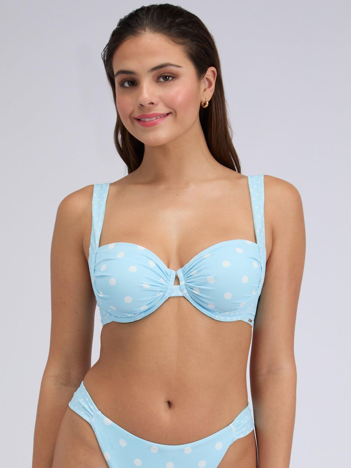 Image 4 of 6 of Boux Avenue Boux Avenue Soneva Balconette Bikini Top - Blue Mix