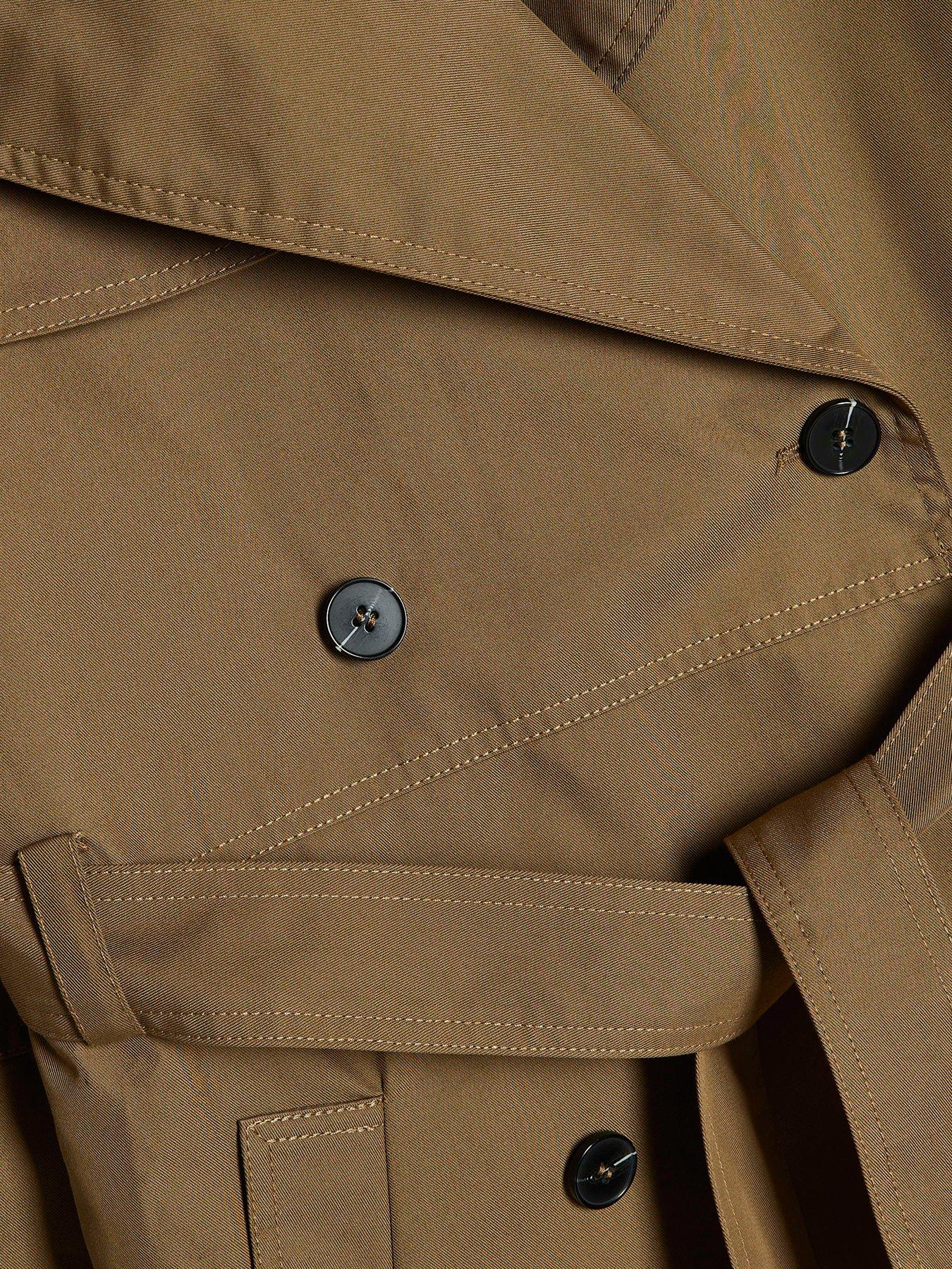 Image 5 of 6 of River Island Womens Tie Belt Longline Casual Trench Coat - Brown