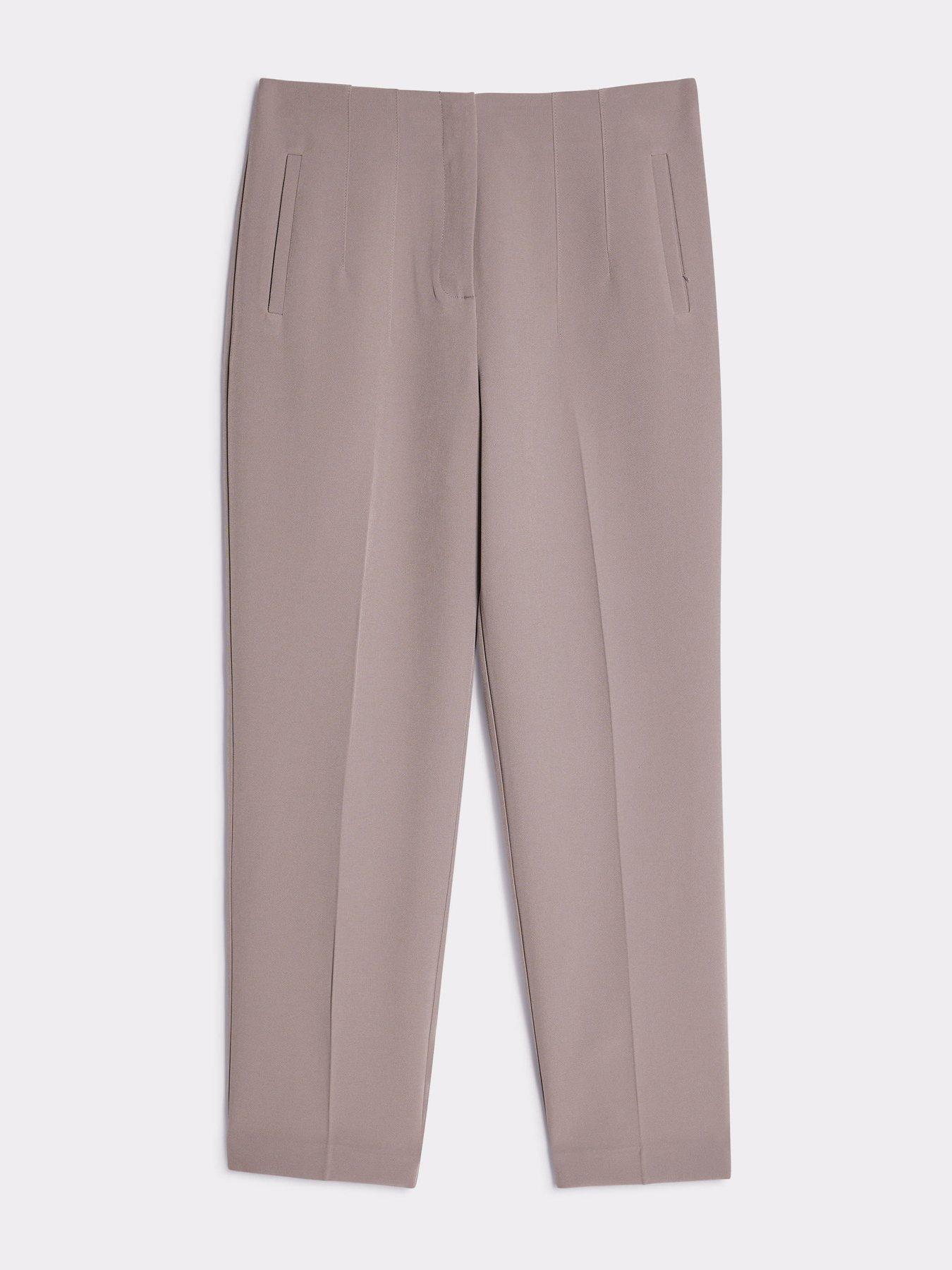 Image 5 of 6 of River Island Womens High Waisted Crease Front Cigarette Trousers - Beige