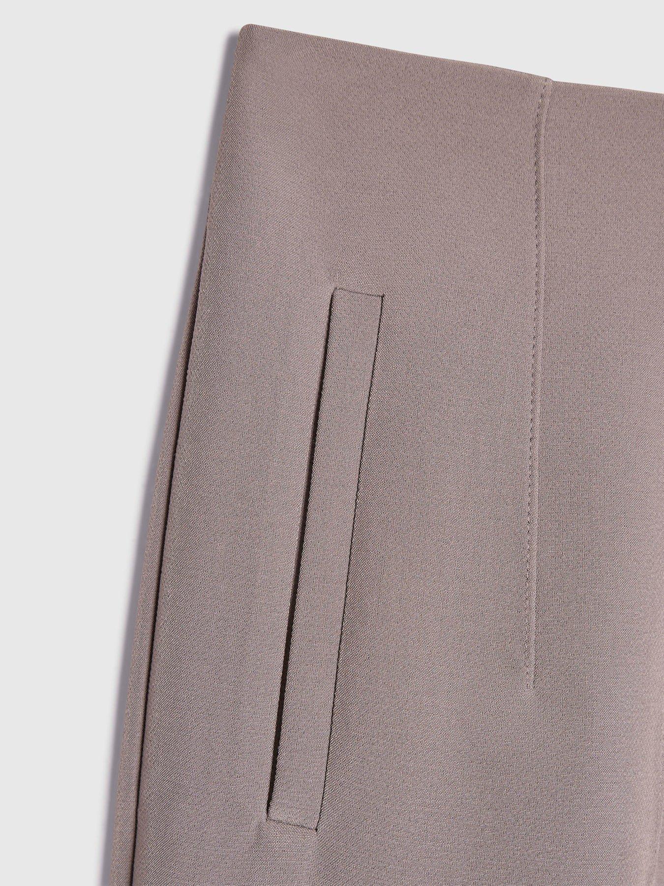 Image 6 of 6 of River Island Womens High Waisted Crease Front Cigarette Trousers - Beige