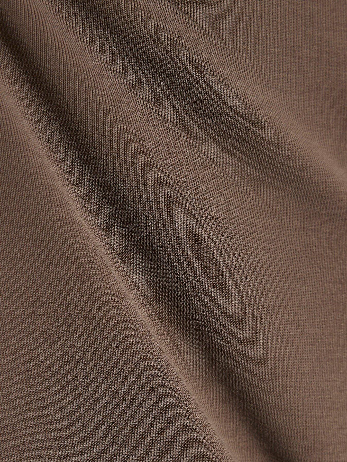 Image 6 of 6 of River Island Long Sleeve Soft Touch Scoop Neck Top - Brown