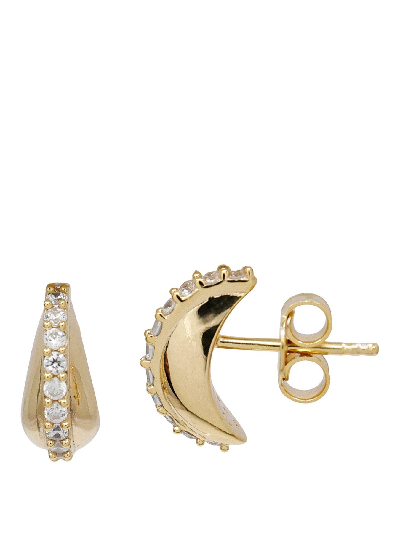 the-edit-hs-edit-teardrop-18ct-yellow-gold-plate-cubic-zirconia-chunky-drop-stud-earrings