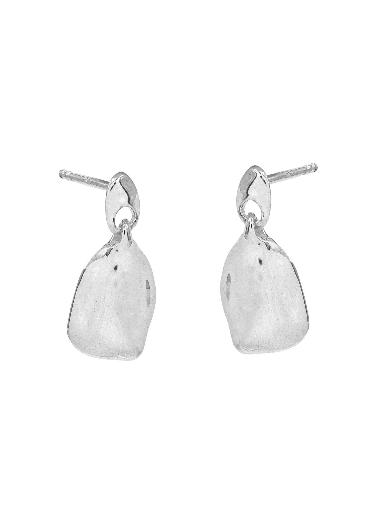 the-edit-hs-edit-molten-sterling-silver-moulded-pebble-drop-earringsstillFront
